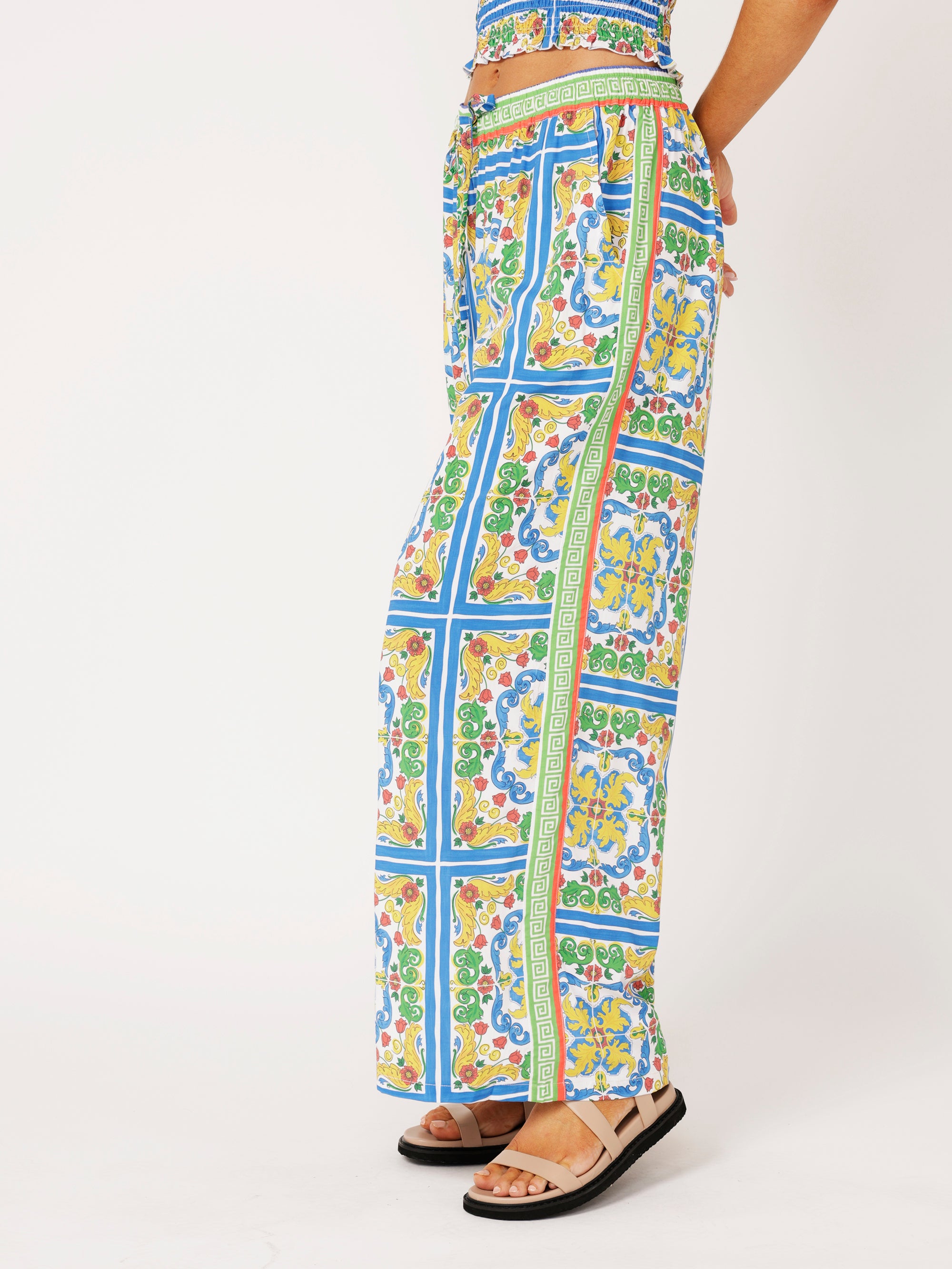 Border Pant | Sicilian Blue - Saffron Road