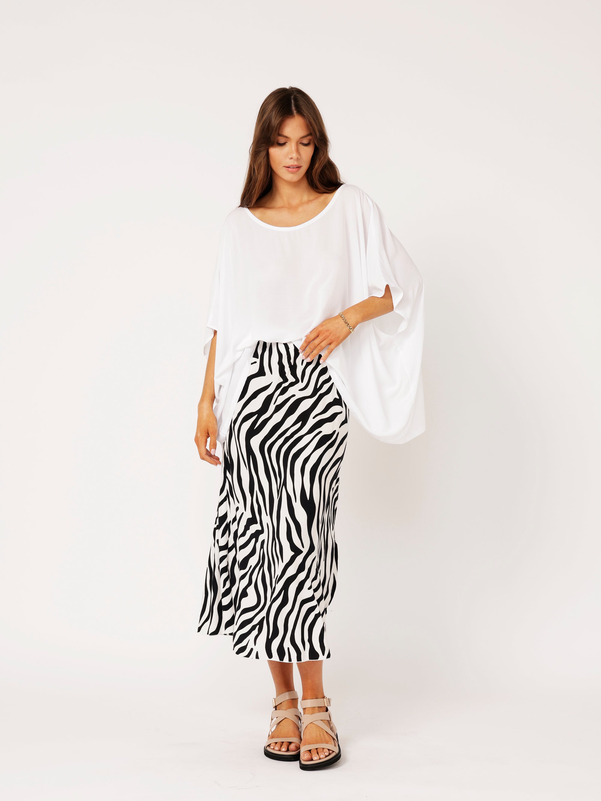 Bias Cut Skirt | Zebra - Saffron Road