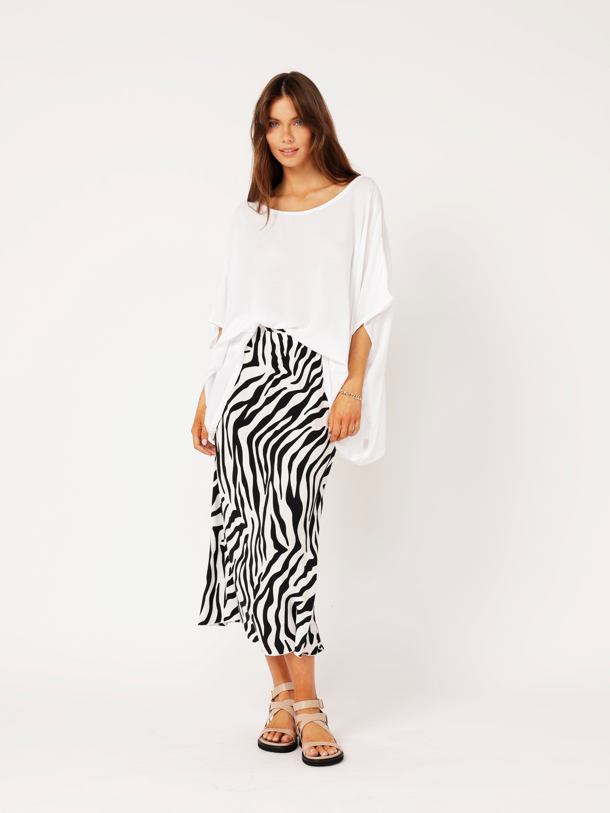 Bias Cut Skirt | Zebra - Saffron Road