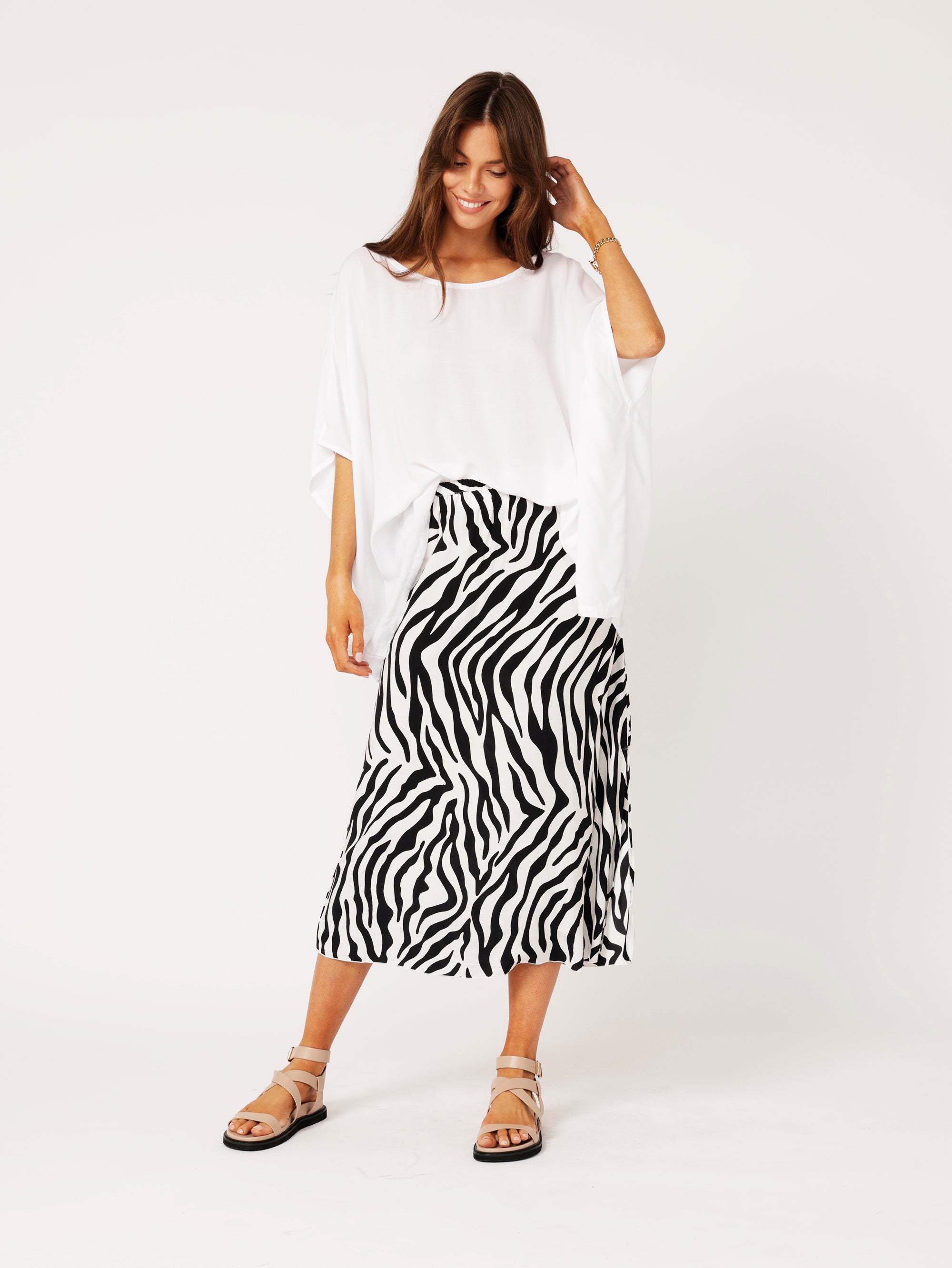 Bias Cut Skirt | Zebra - Saffron Road