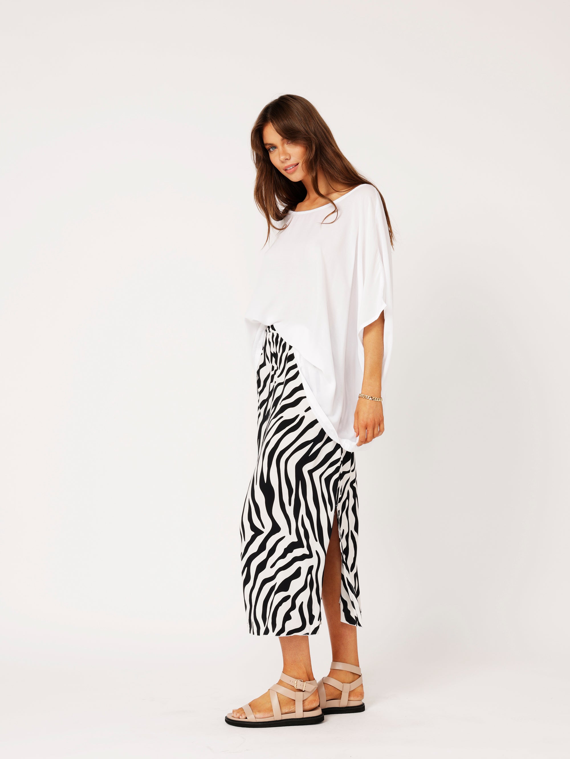 Bias Cut Skirt | Zebra - Saffron Road