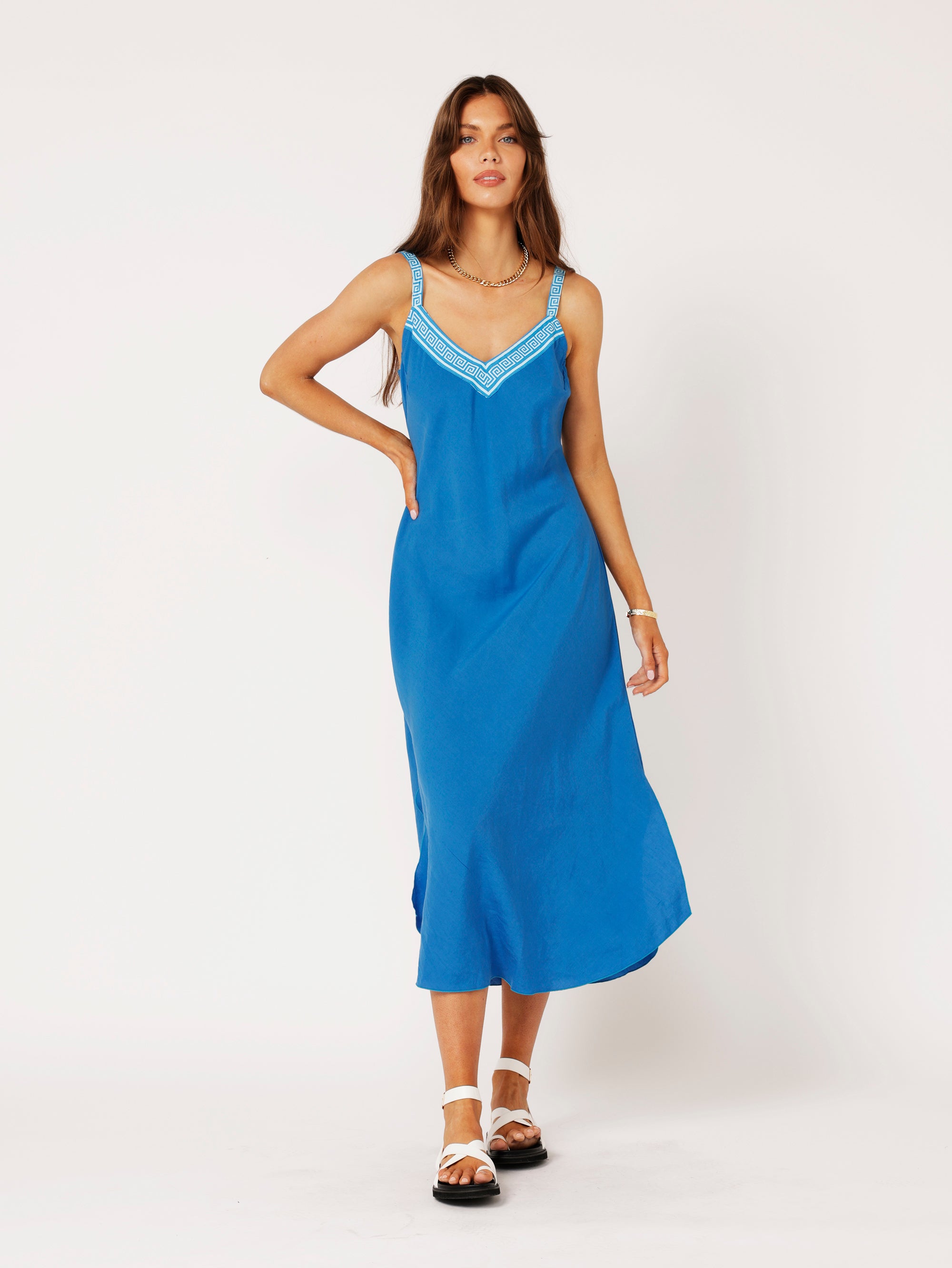 Slip Dress MAXI | Cobalt Blue | Linen - Saffron Road
