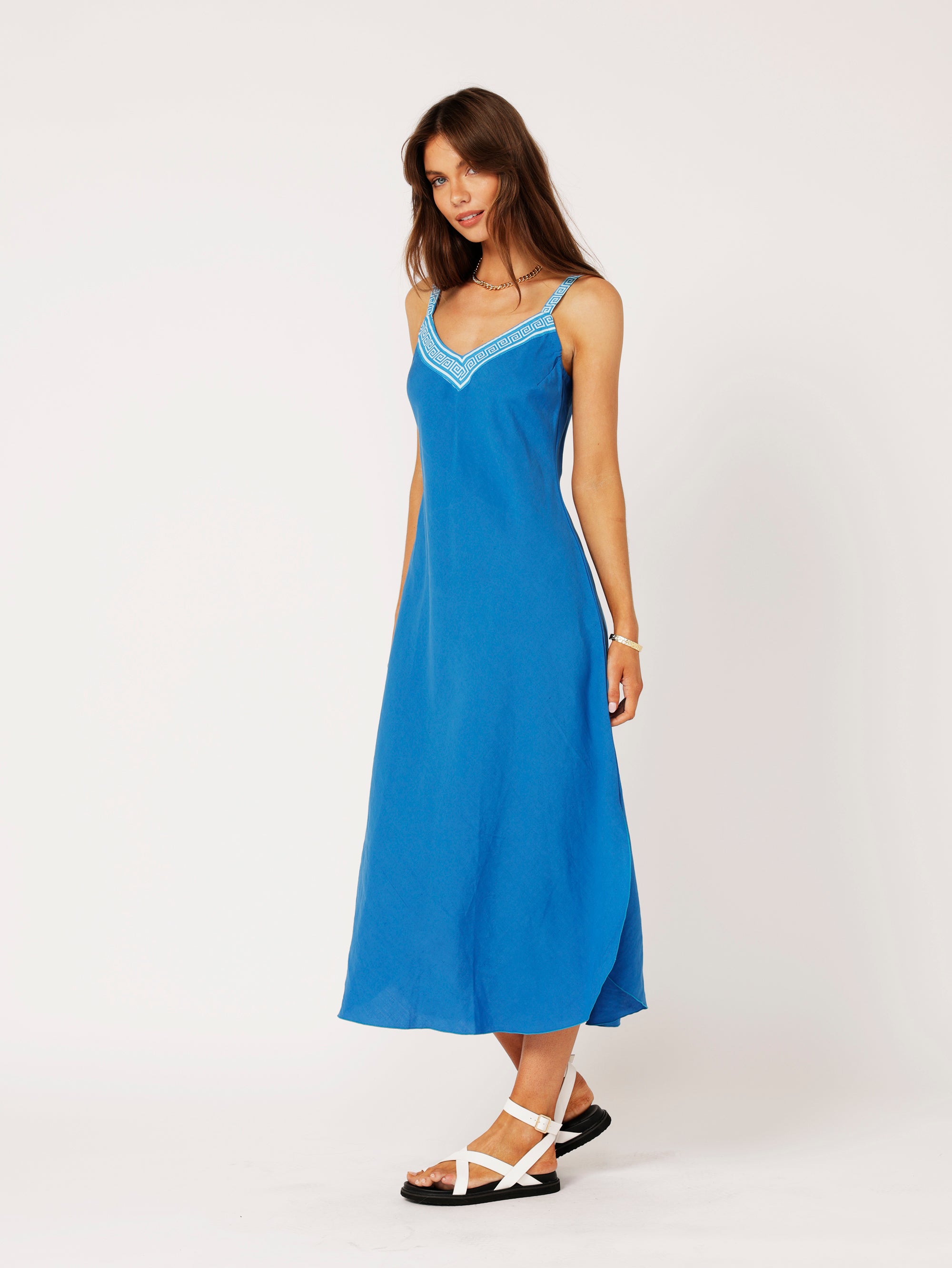 Slip Dress MAXI | Cobalt Blue | Linen - Saffron Road