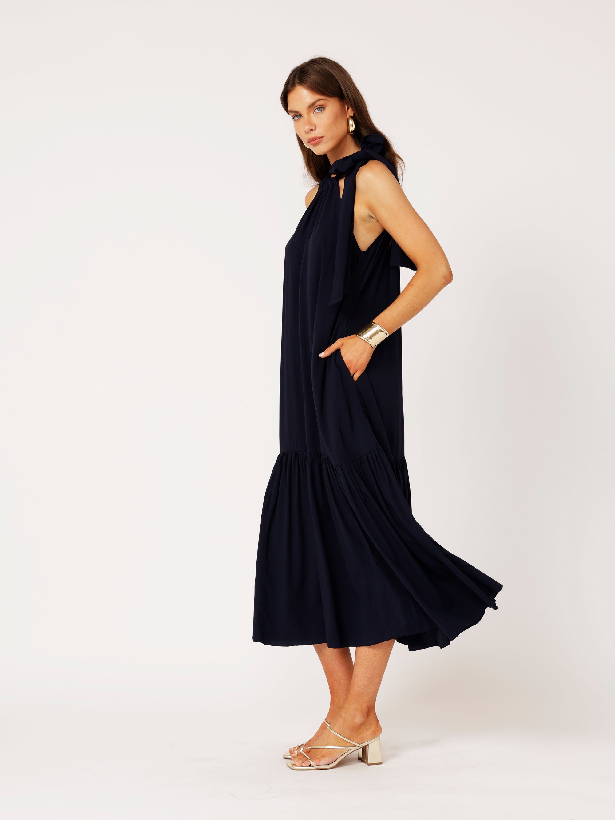Saffron Road Resort Dress Maxi Dress Navy