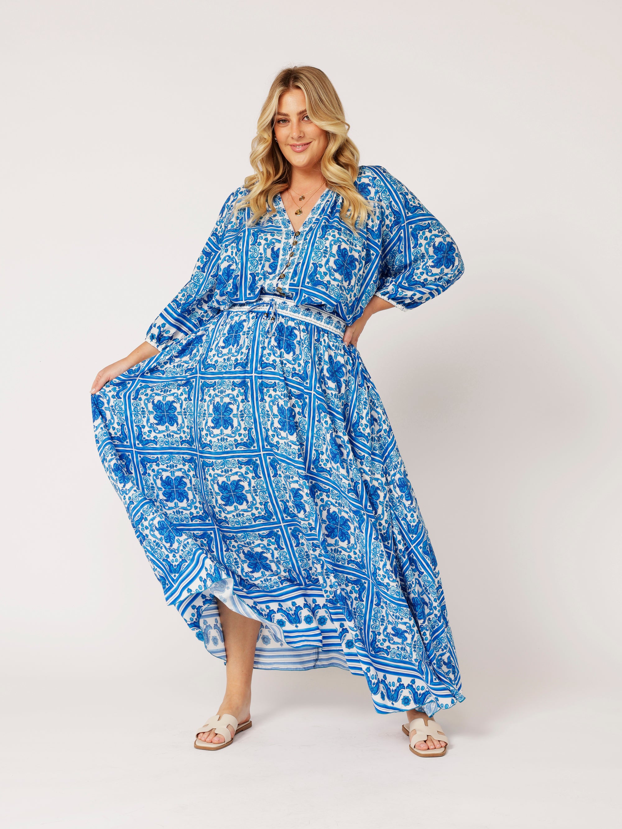 Take Me Away Blouse | Amalfi Blue - Saffron Road