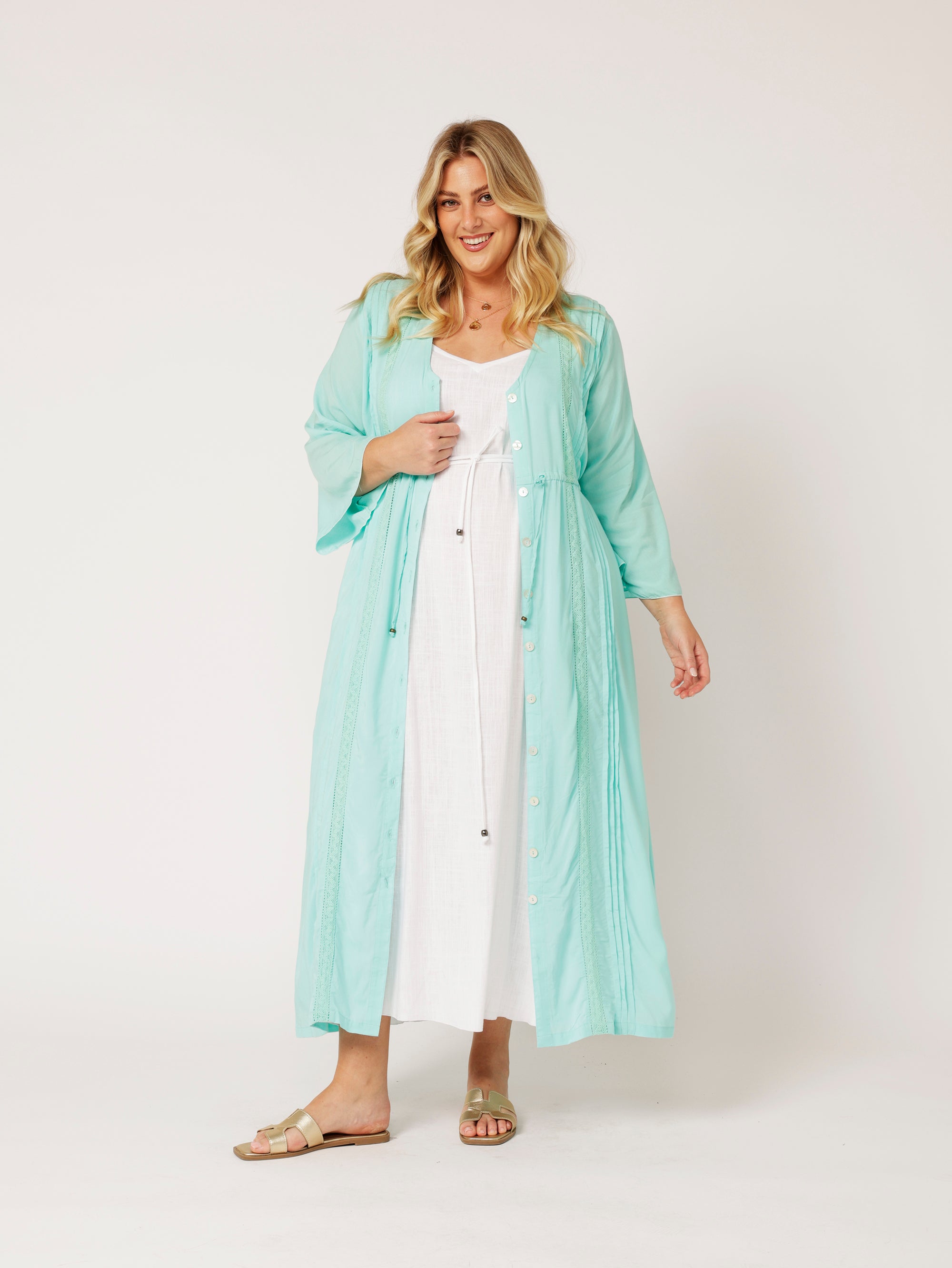 Duster Dress | Turquoise - Saffron Road