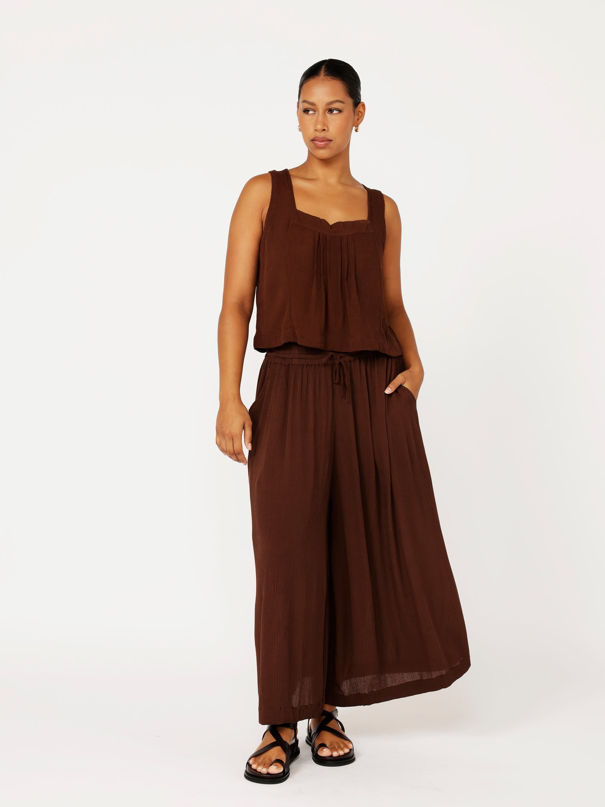 Lotus Tank | Cacao Crinkle - Saffron Road