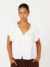 Bianca Blouse Short Sleeve | White with Lace