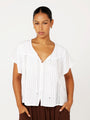 Bianca Blouse Short Sleeve | White with Lace