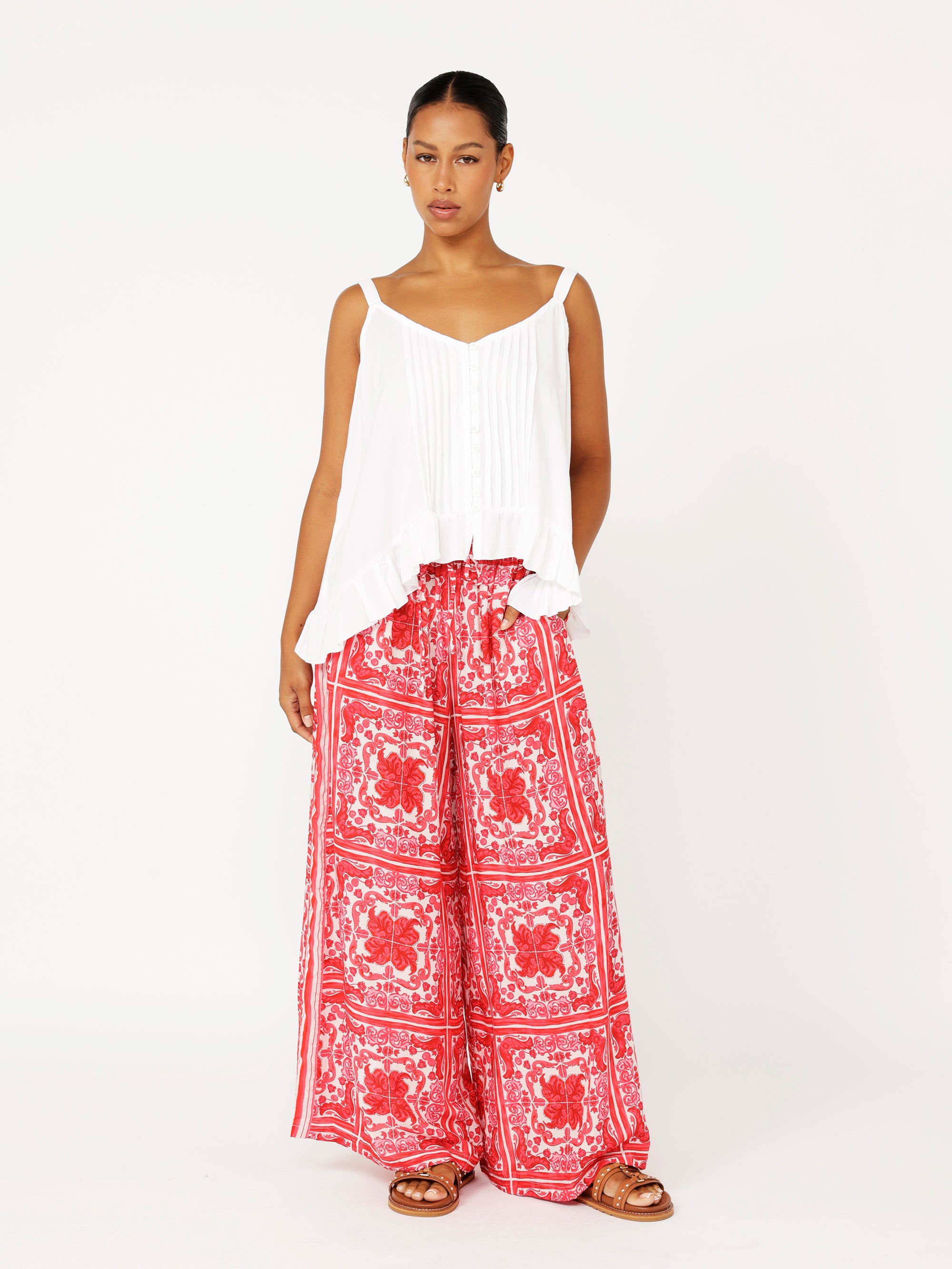 Palazzo Pant | Hibiscus Heat - Saffron Road