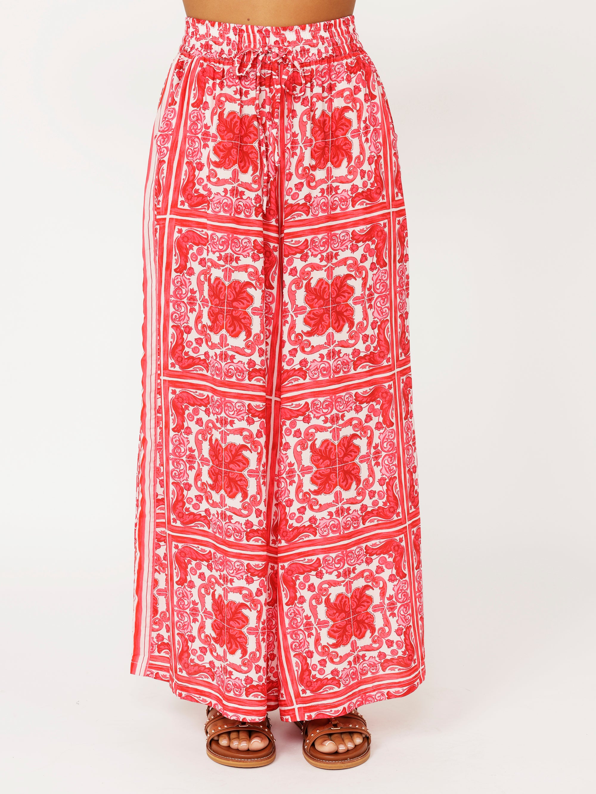 Palazzo Pant | Hibiscus Heat - Saffron Road