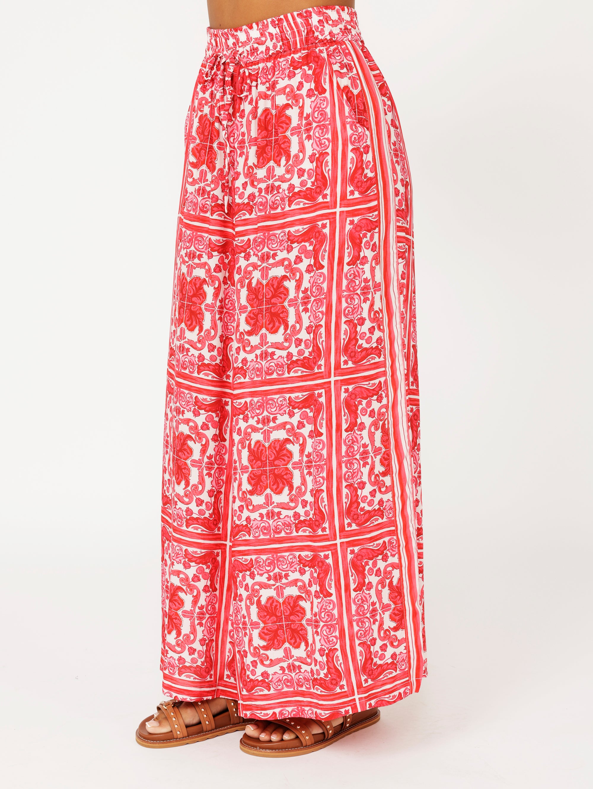 Palazzo Pant | Hibiscus Heat - Saffron Road