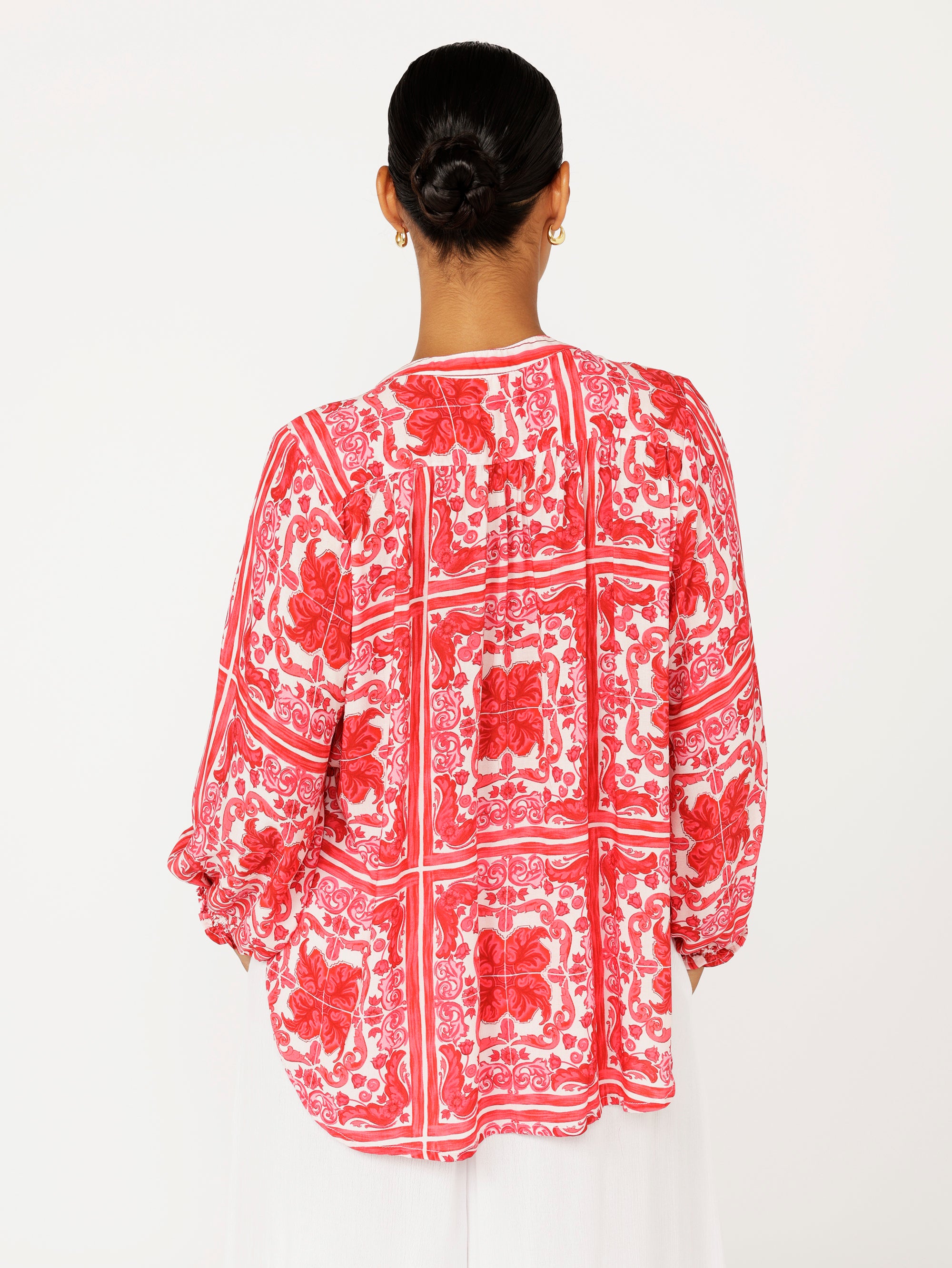Amber Blouse | Hibiscus Heat - Saffron Road