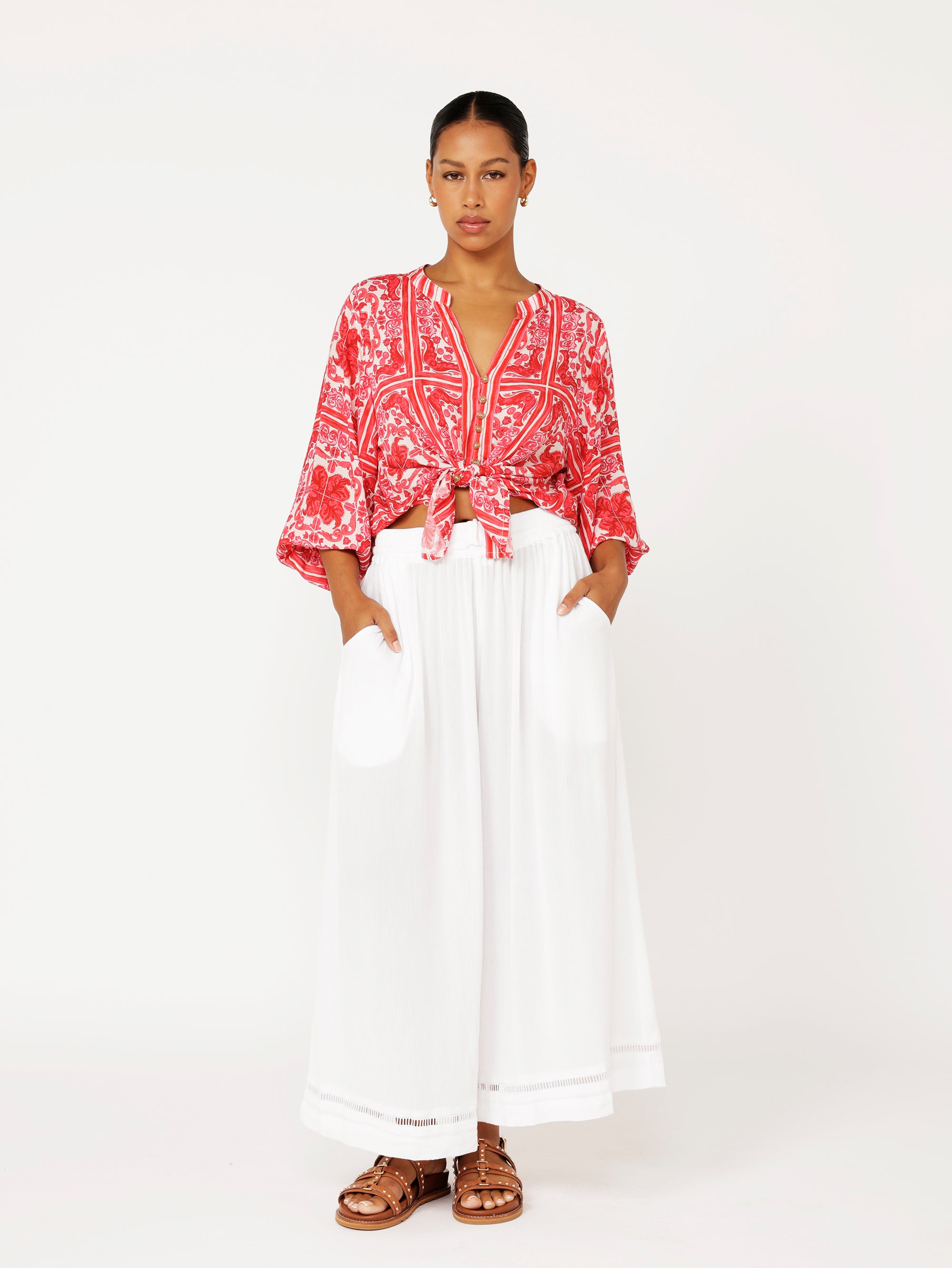 Amber Blouse | Hibiscus Heat - Saffron Road