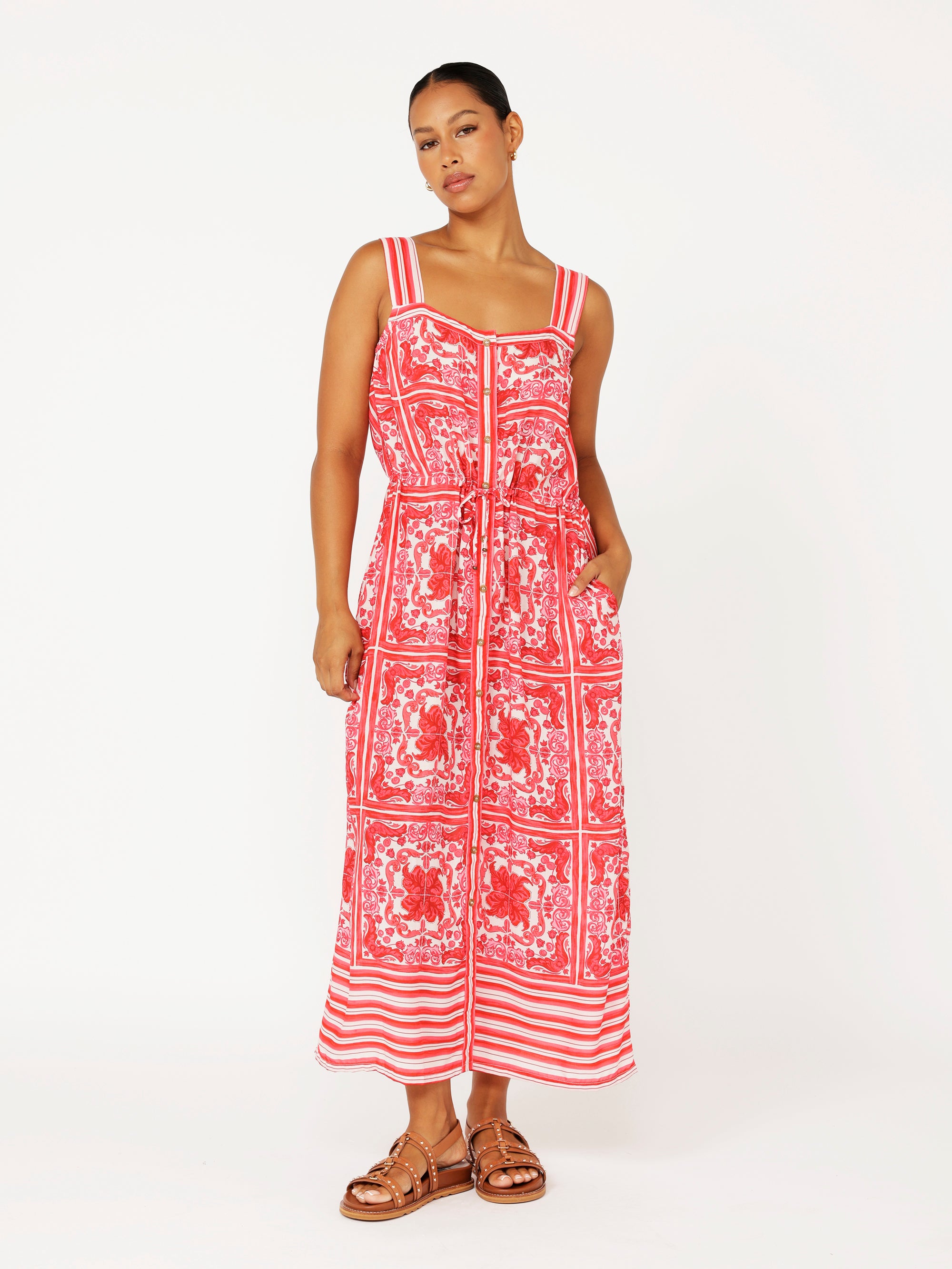 Emma Dress | Hibiscus Heat - Saffron Road