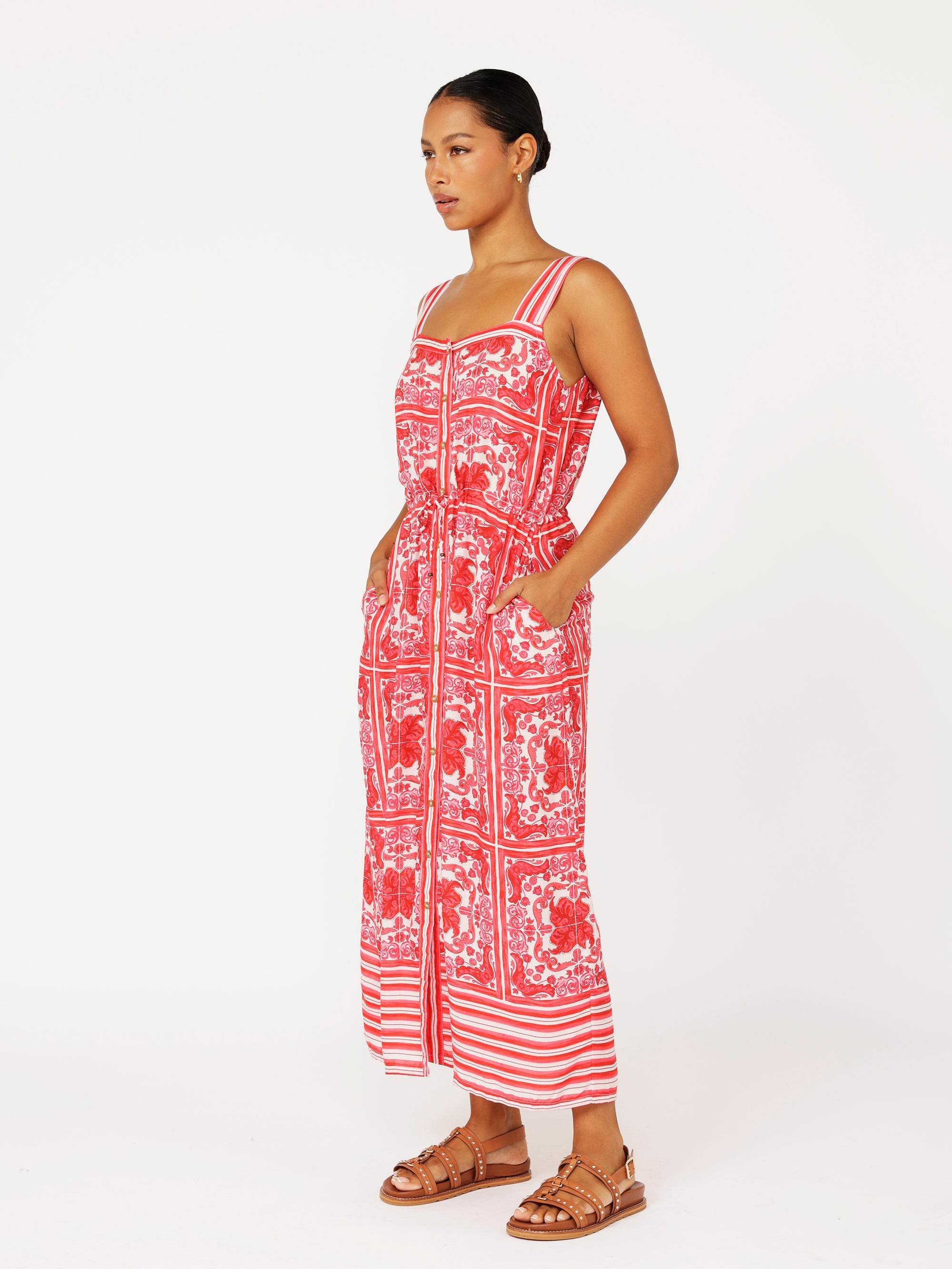 Emma Dress | Hibiscus Heat - Saffron Road
