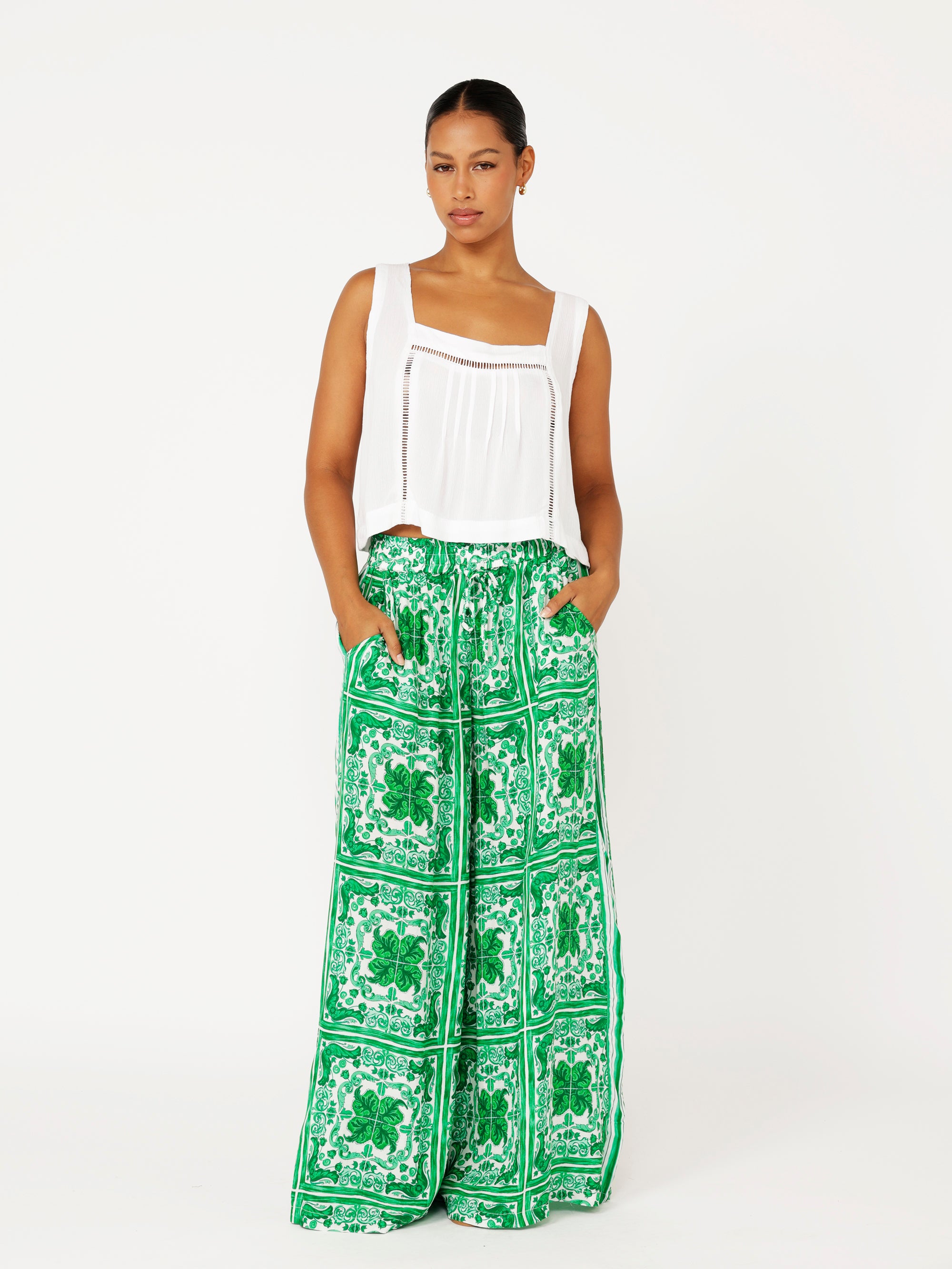 Palazzo Pant | Emerald - Saffron Road