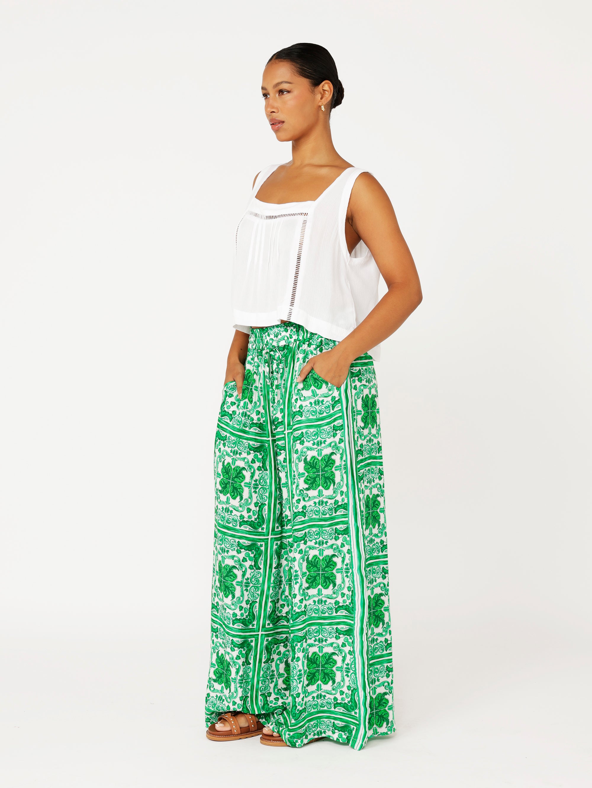 Palazzo Pant | Emerald - Saffron Road
