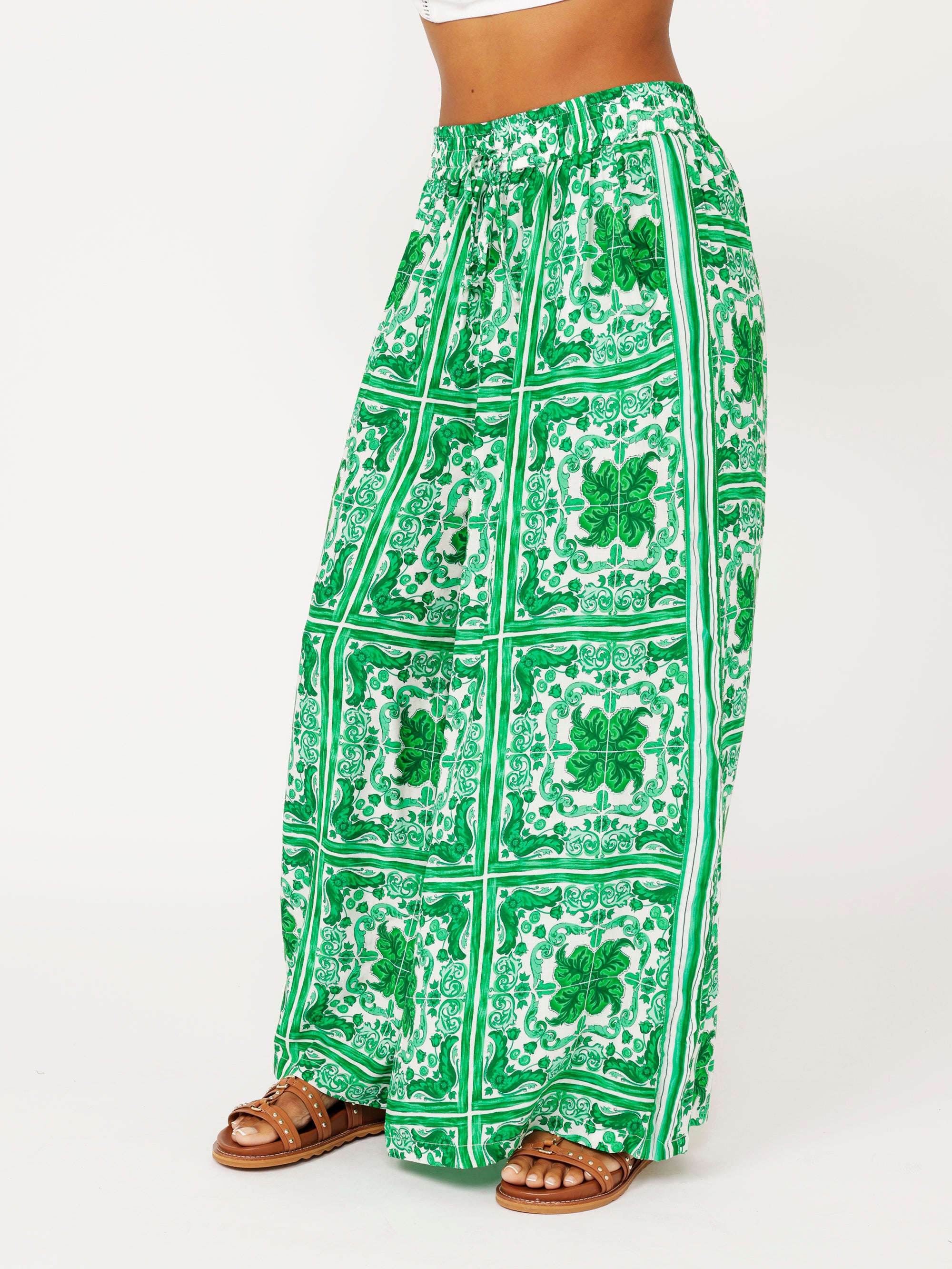 Palazzo Pant | Emerald - Saffron Road