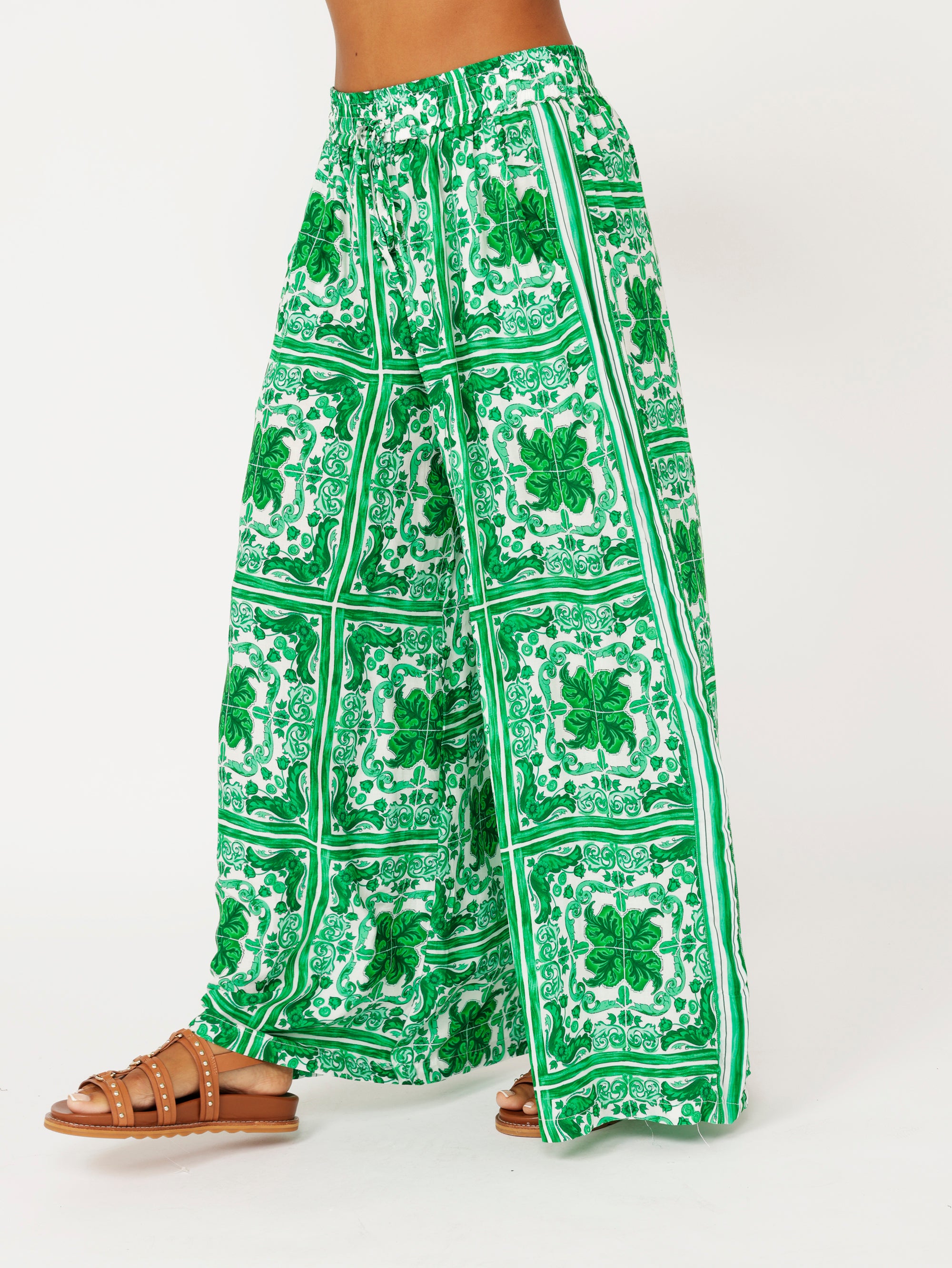 Palazzo Pant | Emerald - Saffron Road