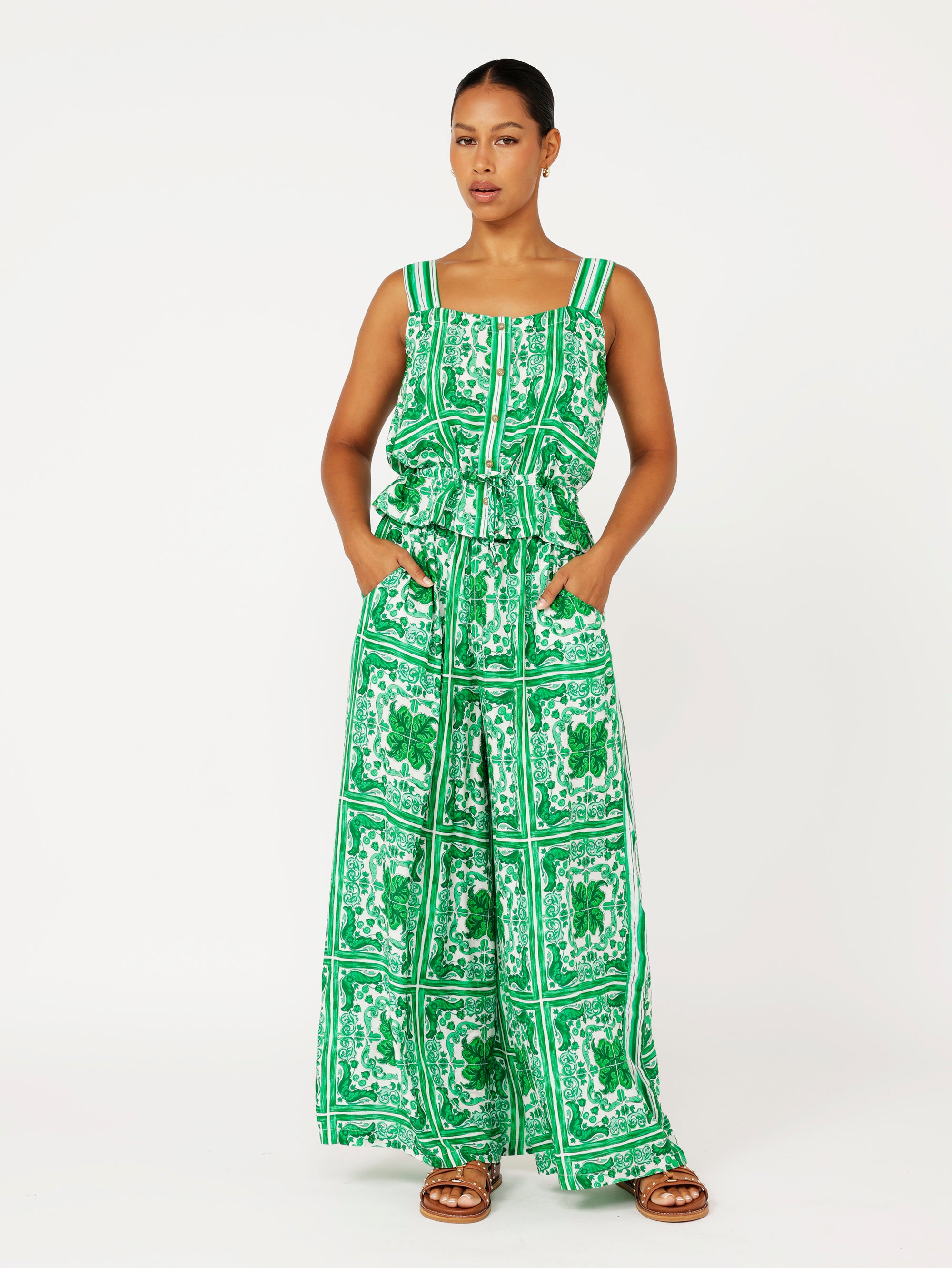 Palazzo Pant | Emerald - Saffron Road
