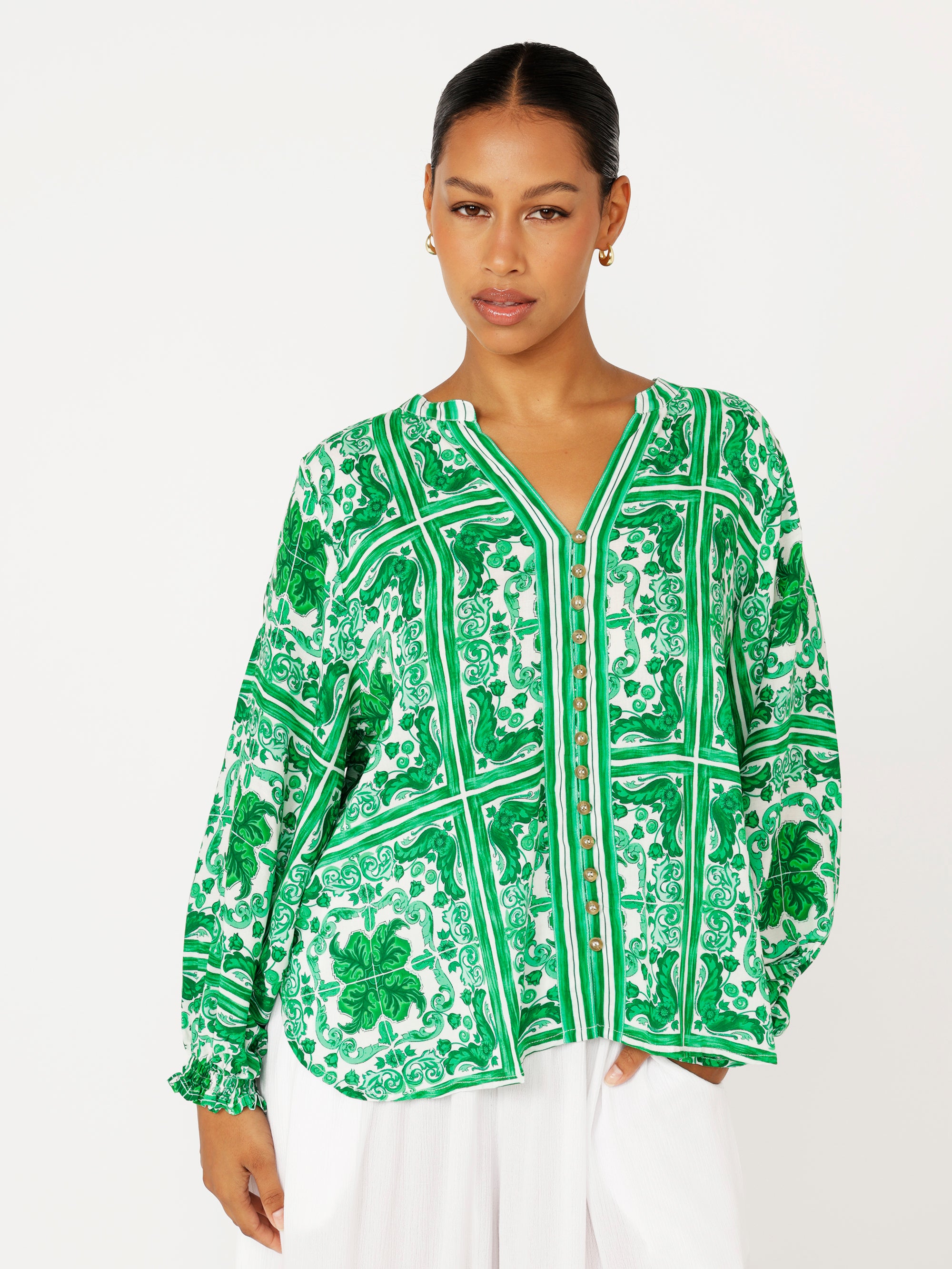 Amber Blouse | Emerald - Saffron Road