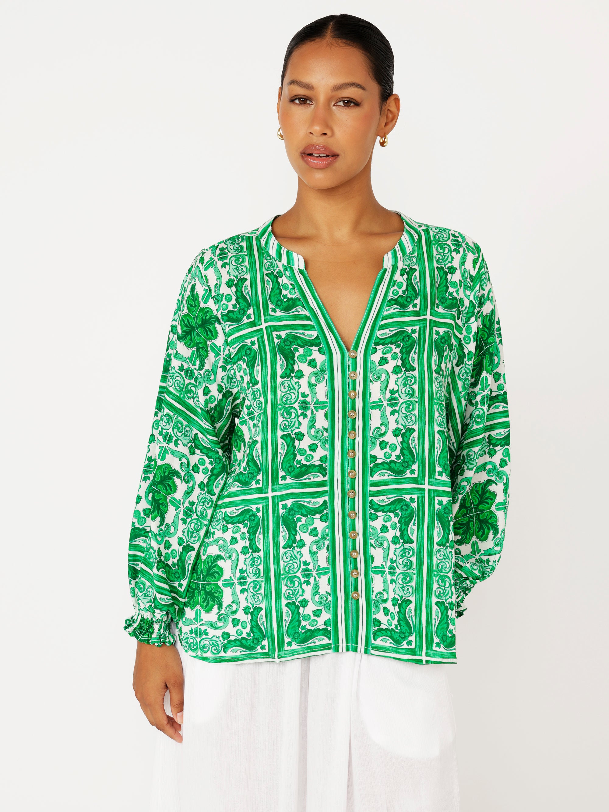 Amber Blouse | Emerald - Saffron Road