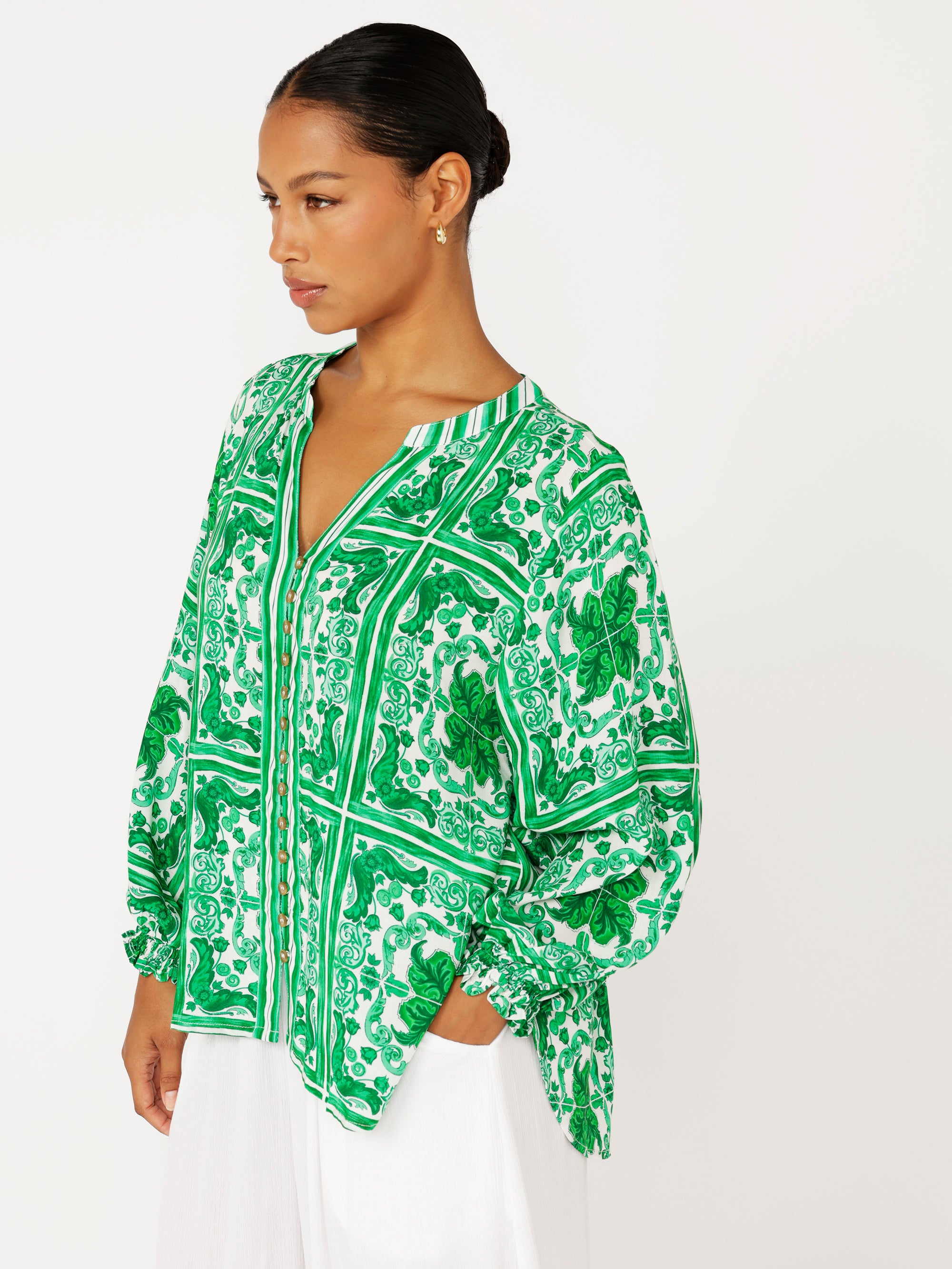 Amber Blouse | Emerald - Saffron Road