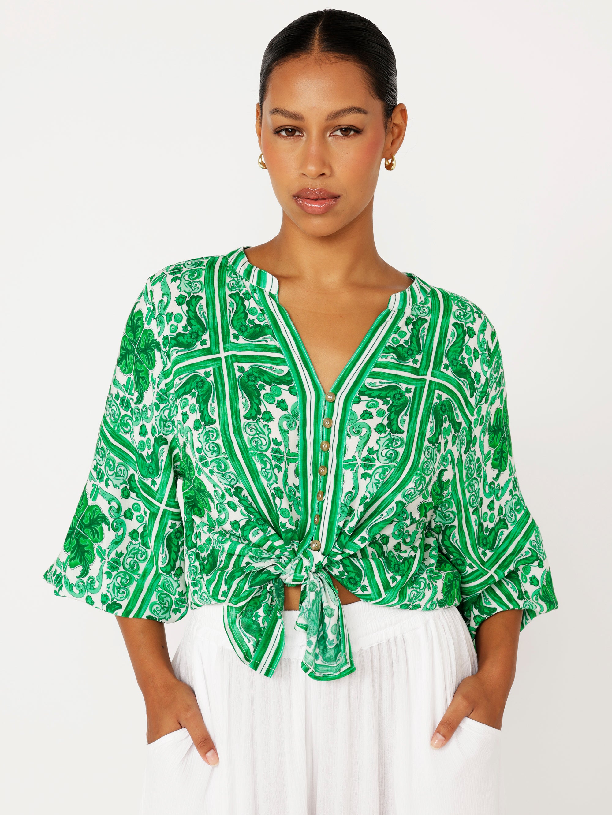 Amber Blouse | Emerald - Saffron Road