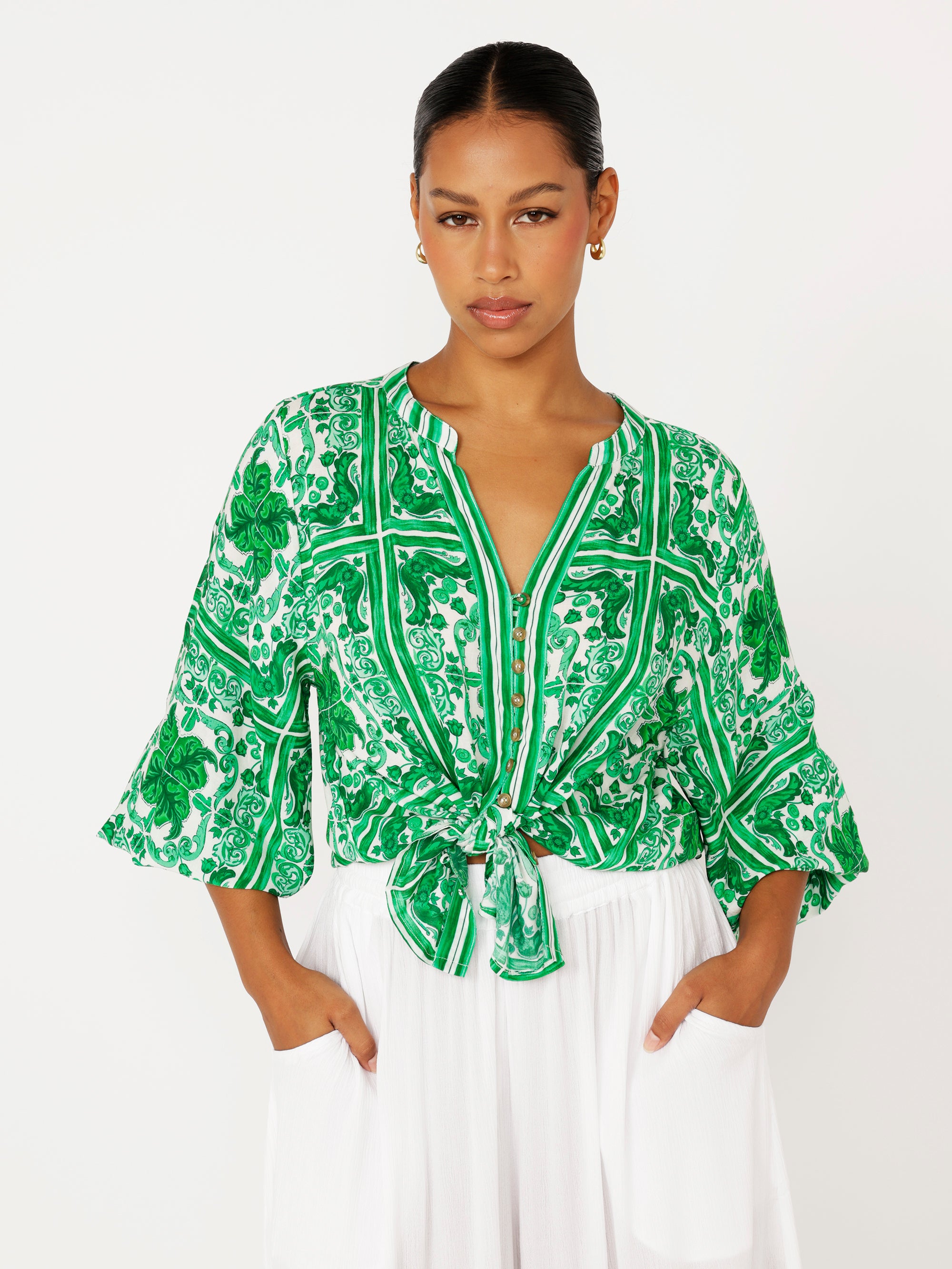 Amber Blouse | Emerald - Saffron Road