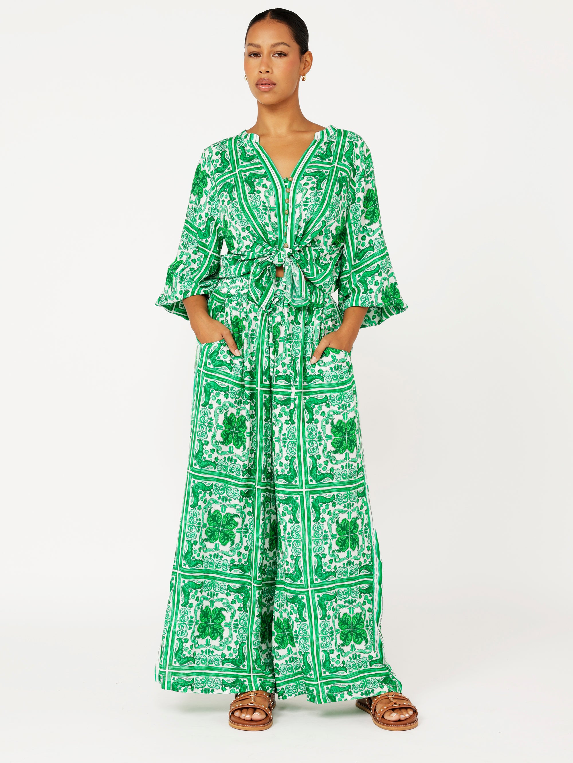 Palazzo Pant | Emerald - Saffron Road