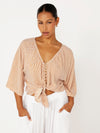 Summer Blouse | Tan Mini Stripe