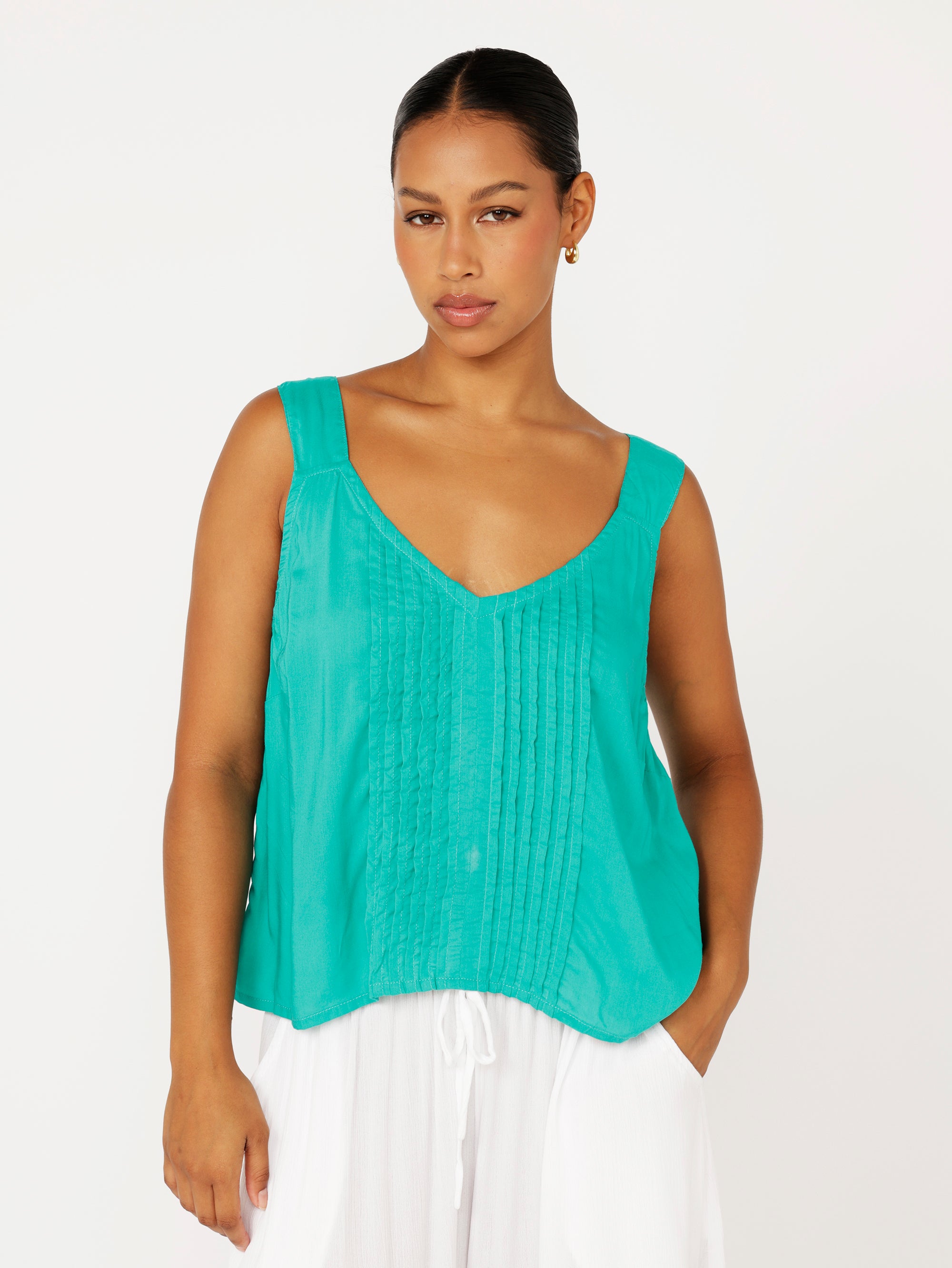 Mykonos Tank | Jade Green - Saffron Road