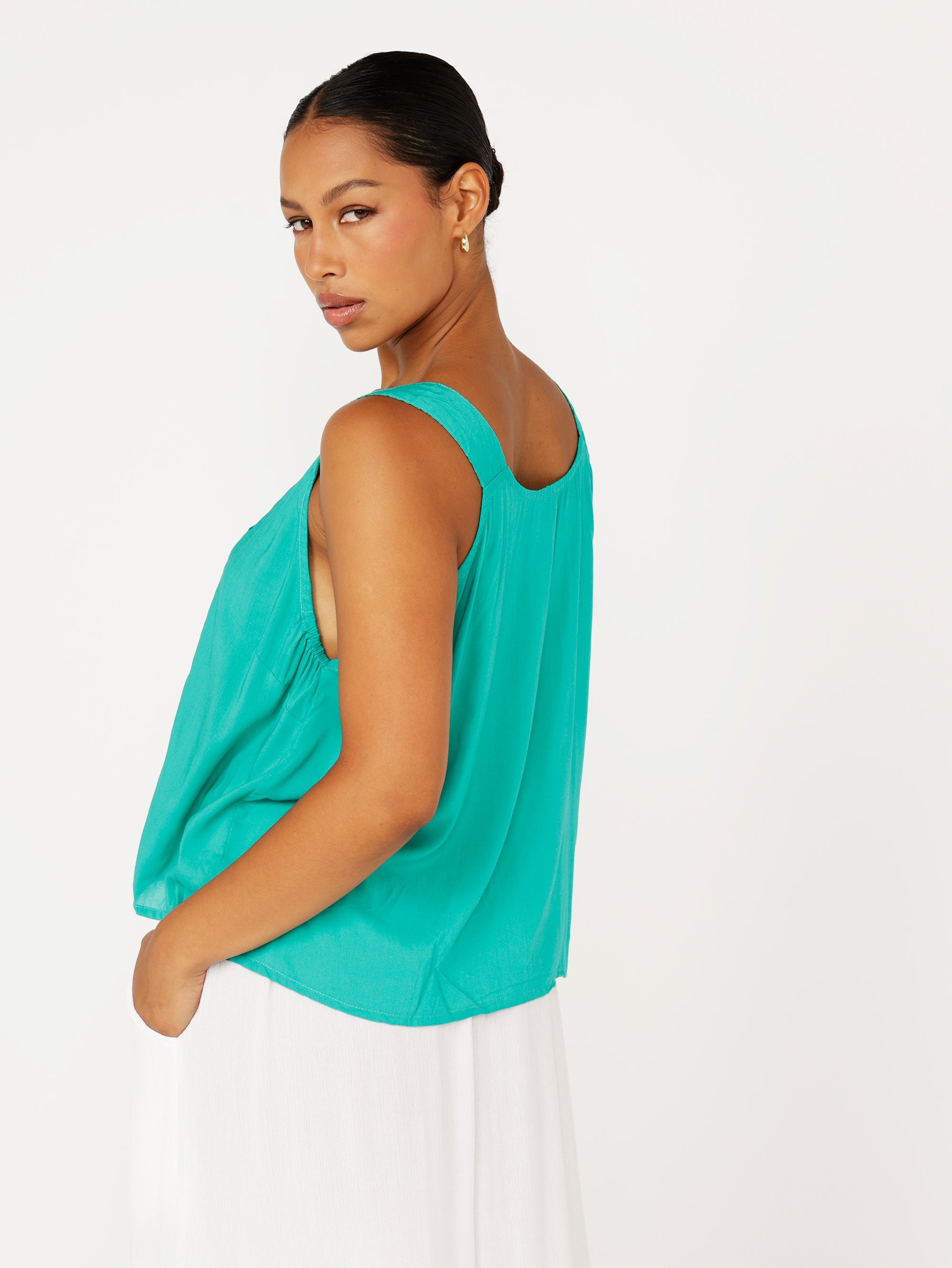 Mykonos Tank | Jade Green - Saffron Road