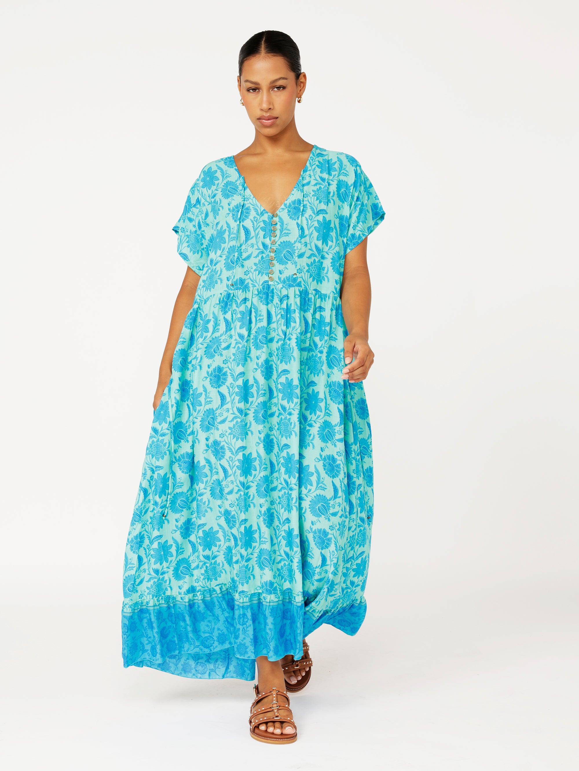Juliette Dress | MIDI | Marine Mosaic - Saffron Road
