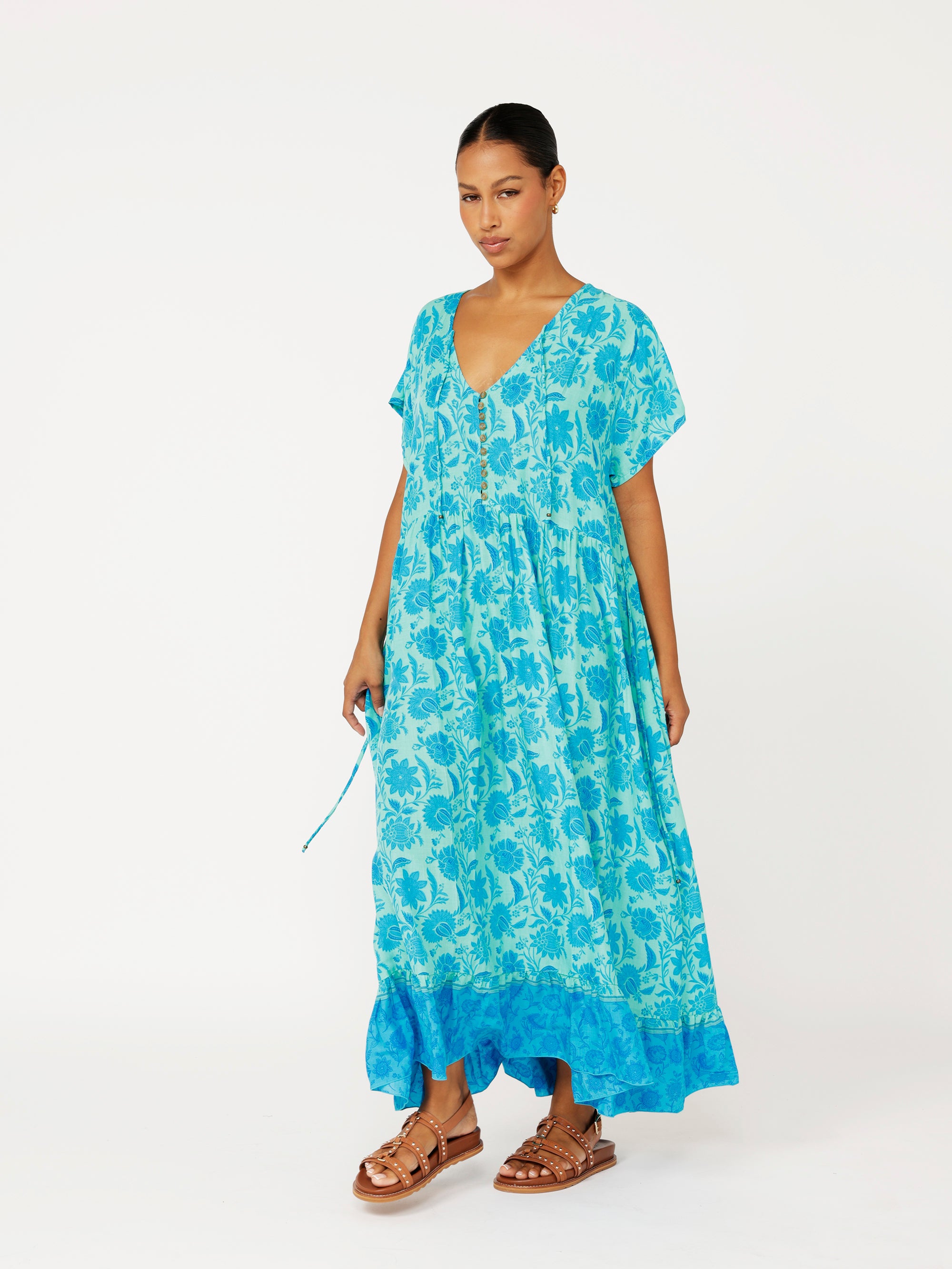 Juliette Dress | MIDI | Marine Mosaic - Saffron Road