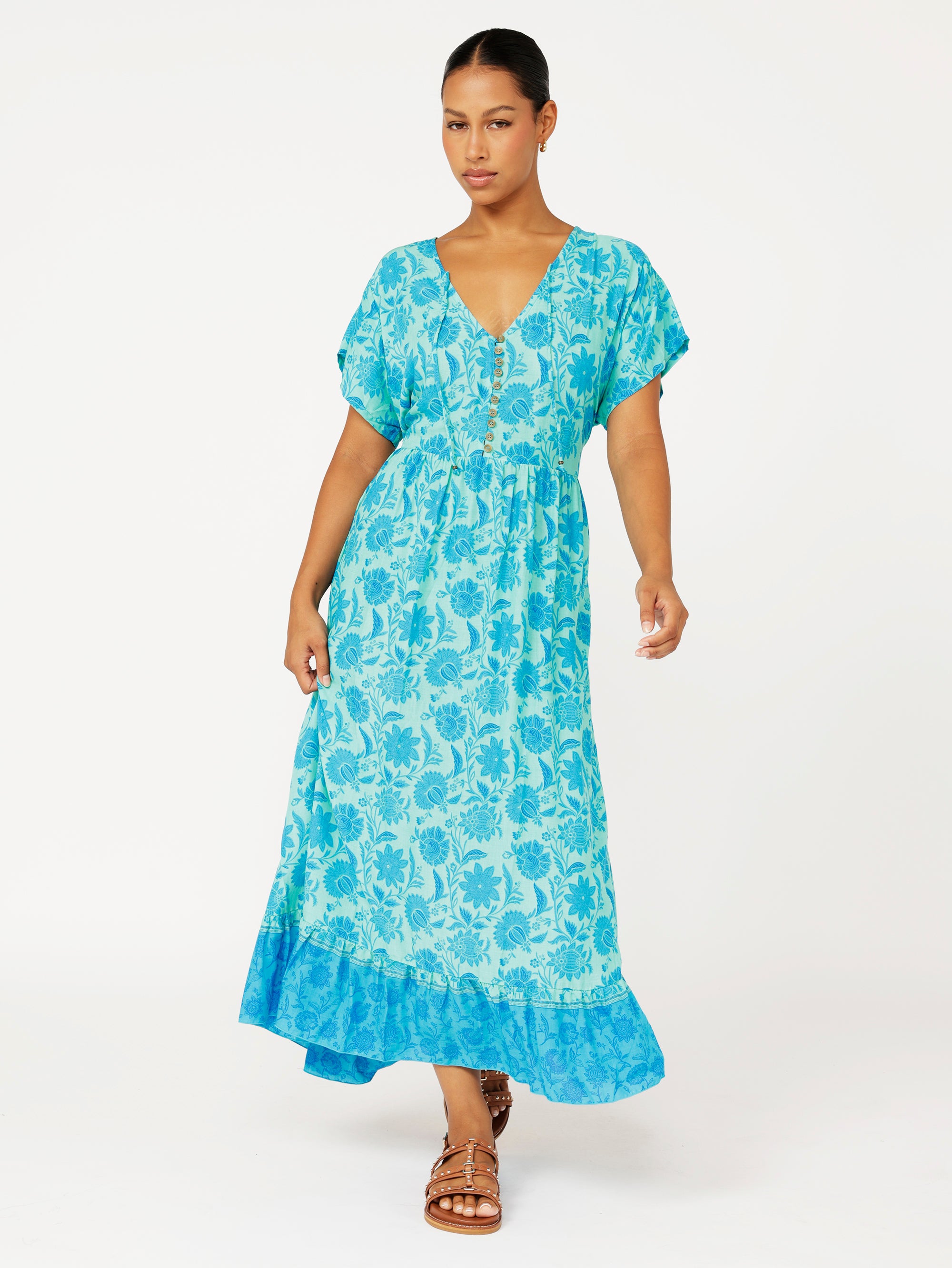 Juliette Dress | MIDI | Marine Mosaic - Saffron Road