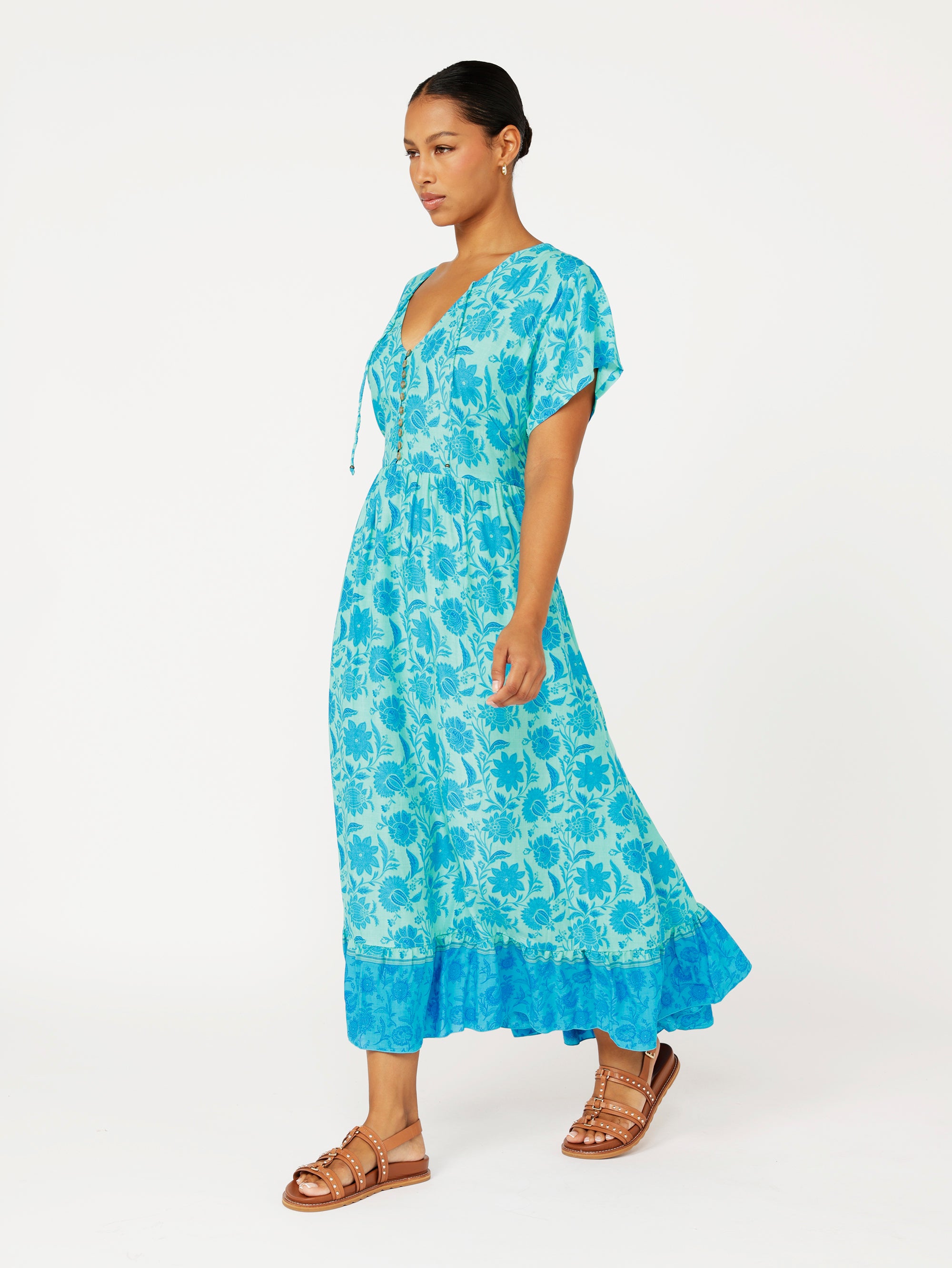 Juliette Dress | MIDI | Marine Mosaic - Saffron Road