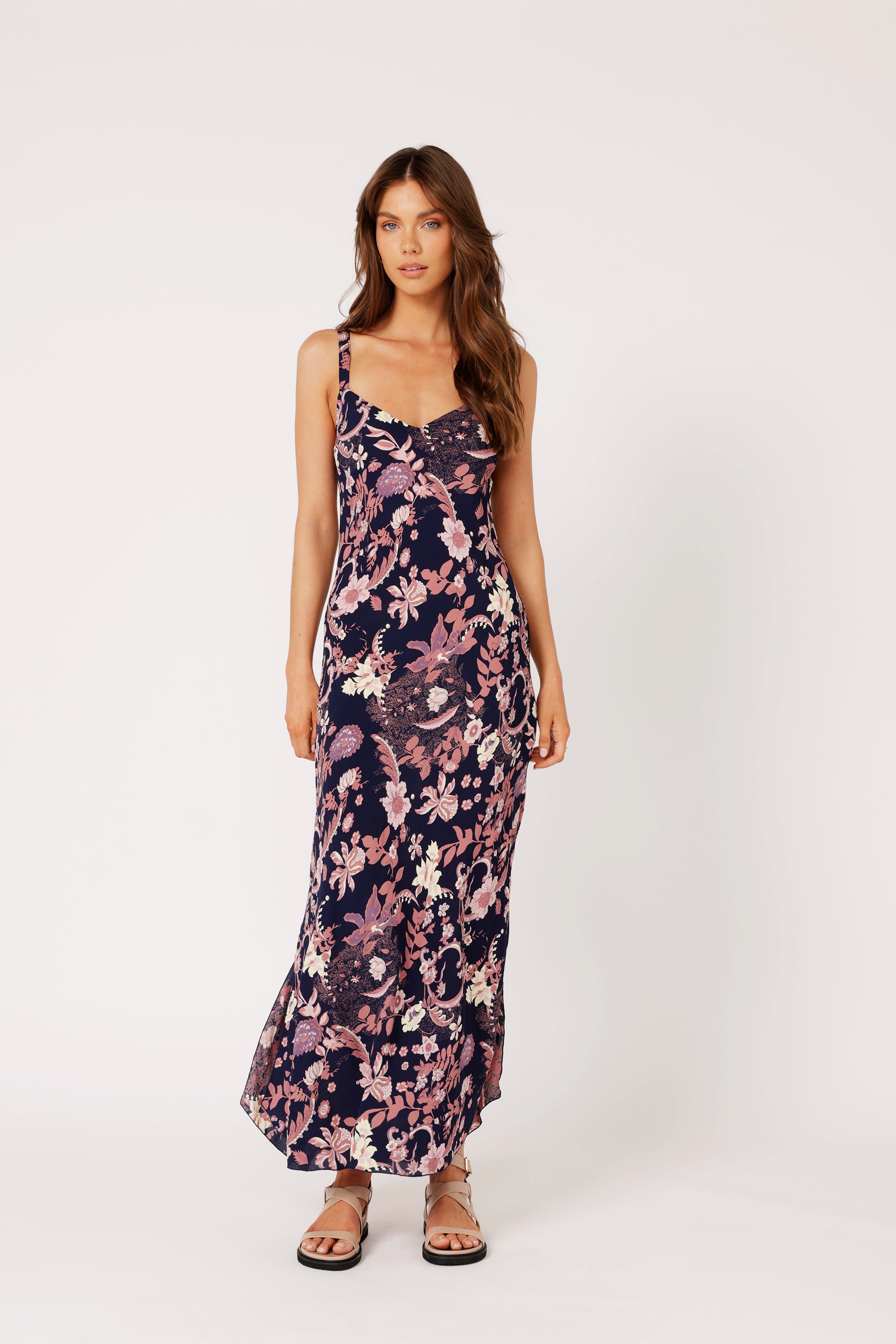 Slip Dress SUPER MAXI | Midnight Garden Purple - Saffron Road