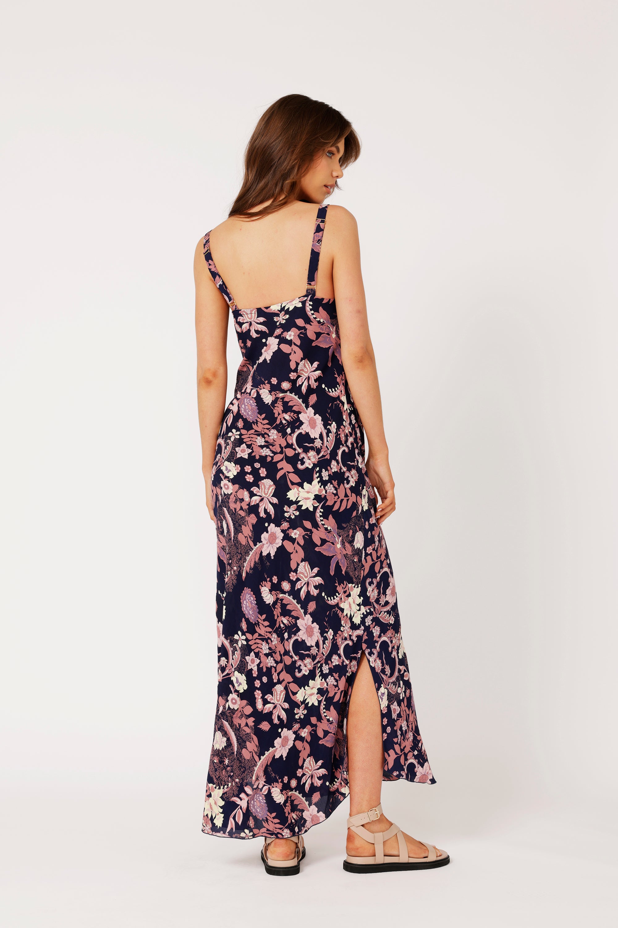 Slip Dress SUPER MAXI | Midnight Garden Purple - Saffron Road