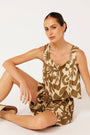 Lotus Tank Cropped | Soleil Khaki - Saffron Road