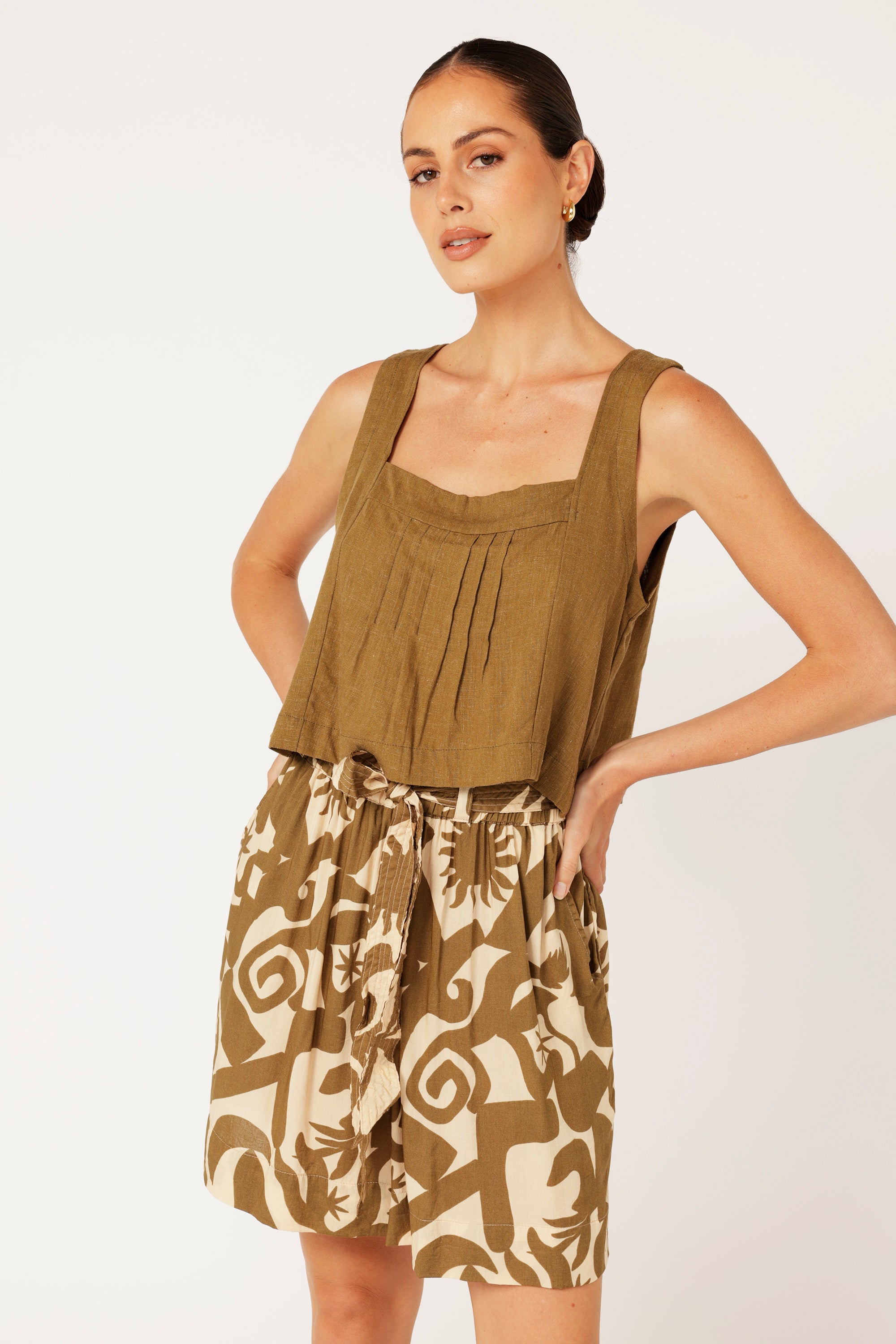 Belted Short | Soleil Khaki - Saffron Road