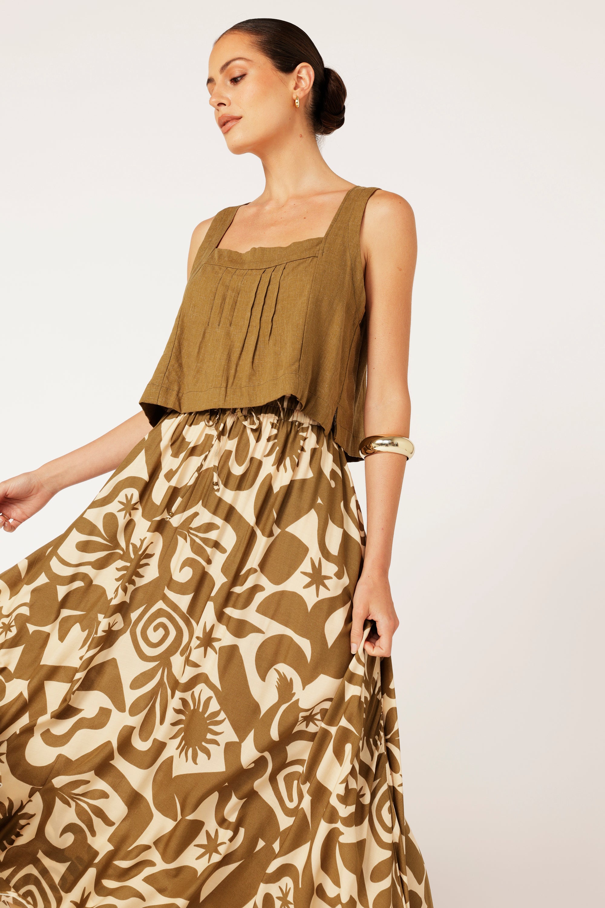Circle Skirt | Soleil Khaki - Saffron Road
