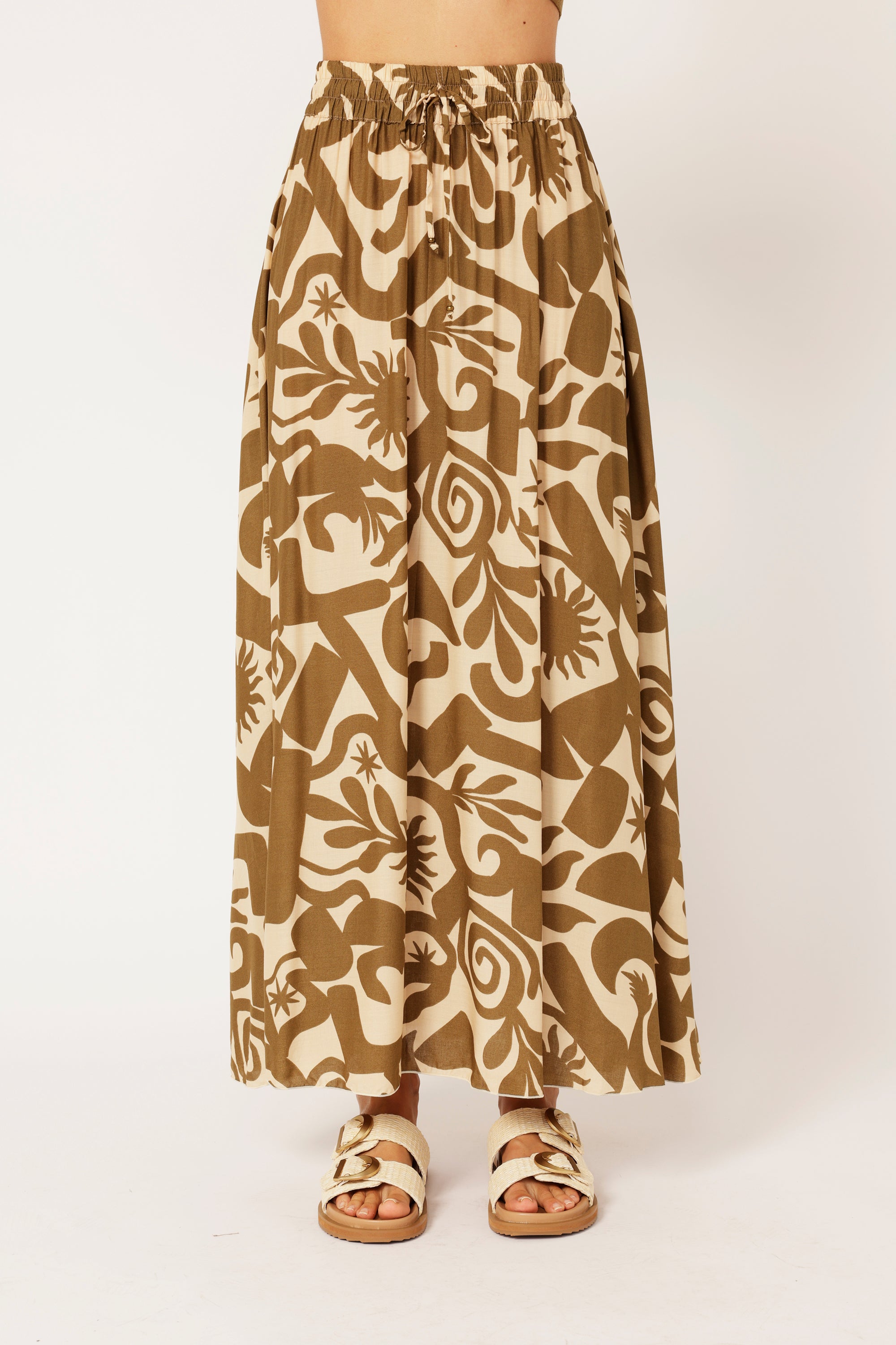 Circle Skirt | Soleil Khaki - Saffron Road