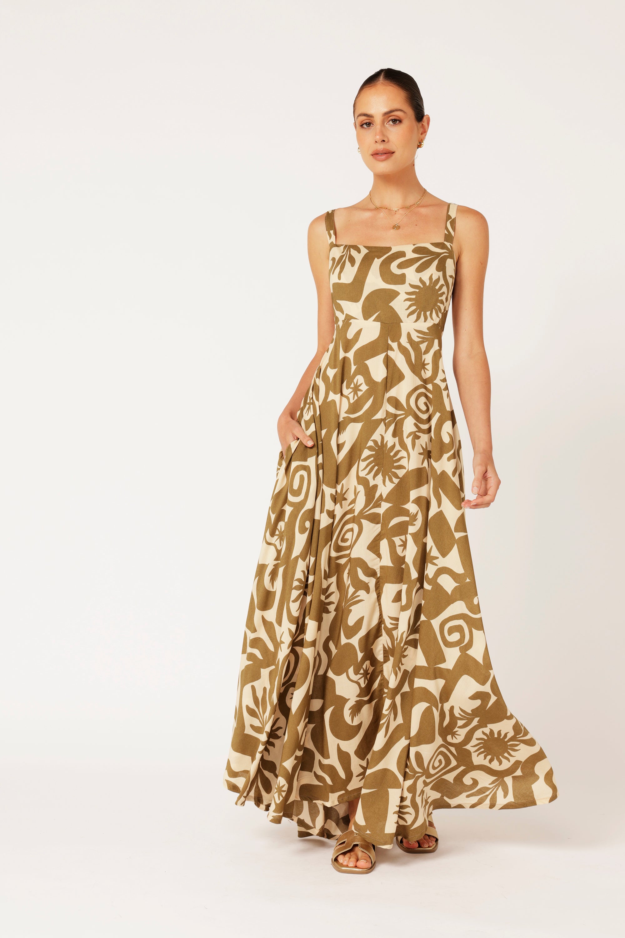 Positano Dress | Soleil Khaki - Saffron Road