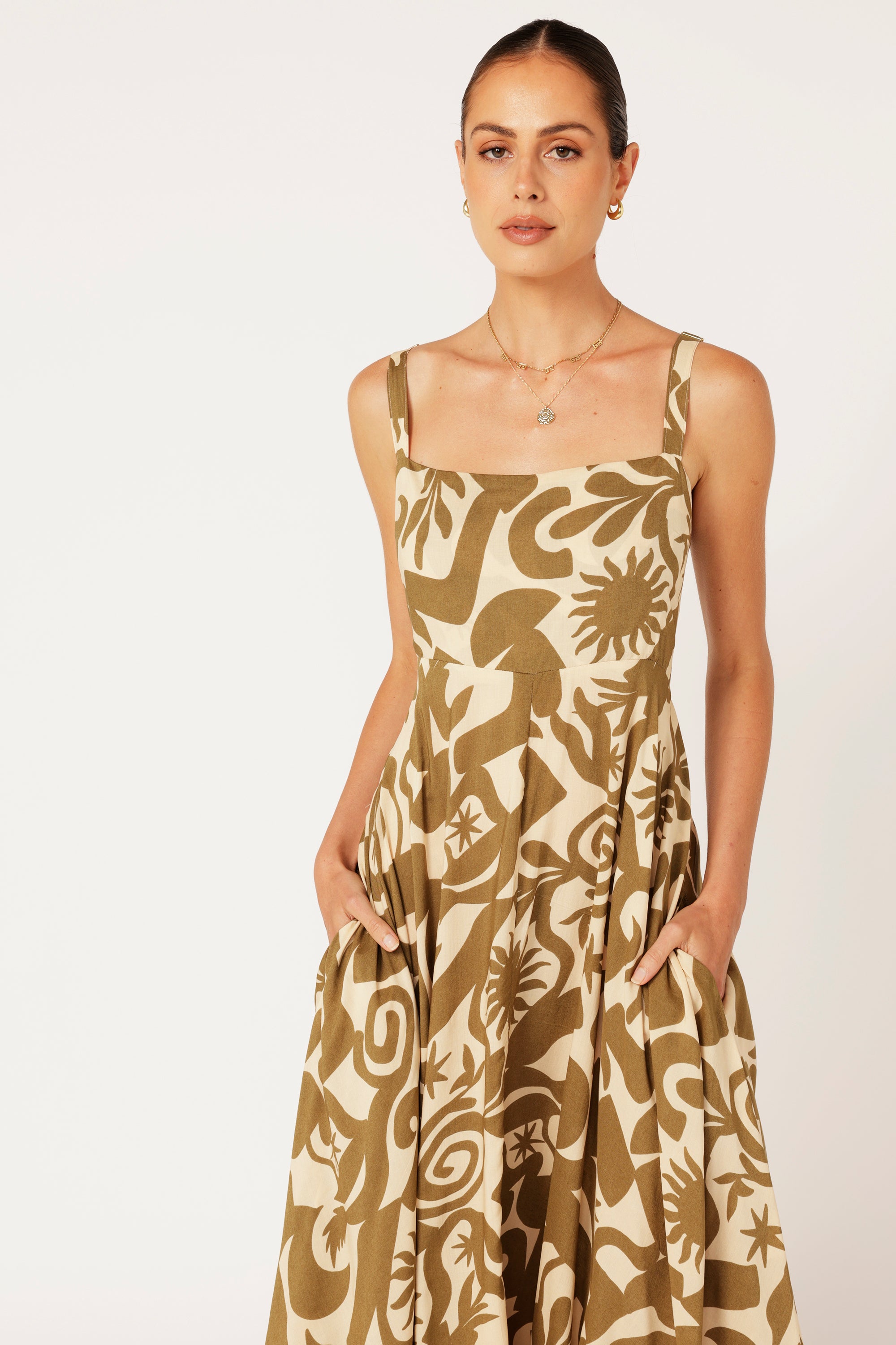 Positano Dress | Soleil Khaki - Saffron Road