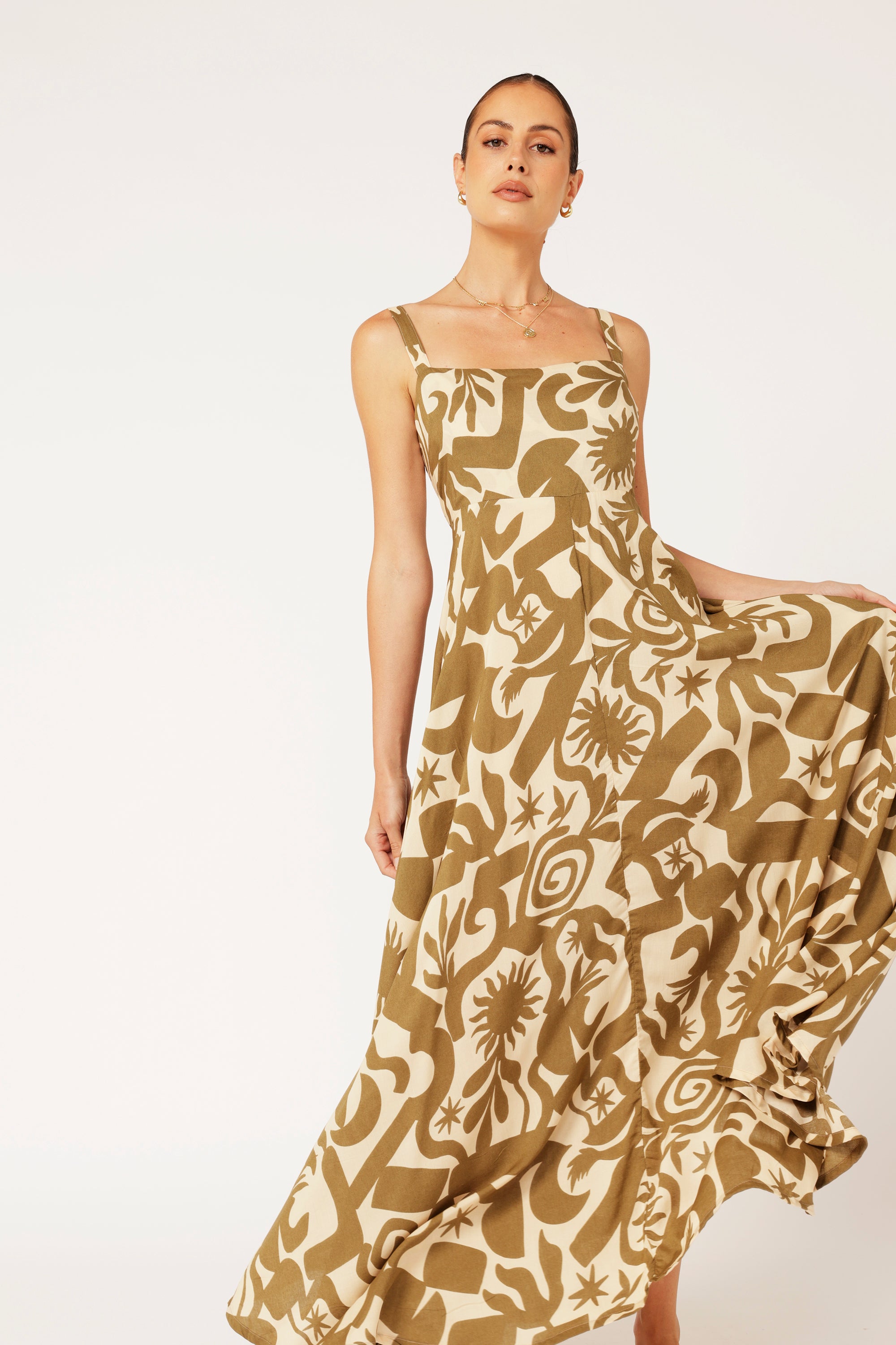 Positano Dress | Soleil Khaki - Saffron Road