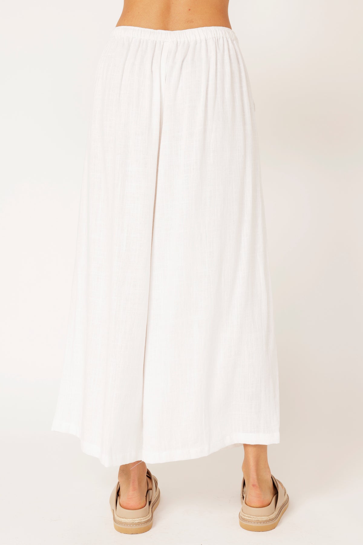 Island Pant | White | Linen Viscose - Saffron Road