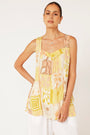 Lotus Tank LONG | Sunset Palm - Saffron Road