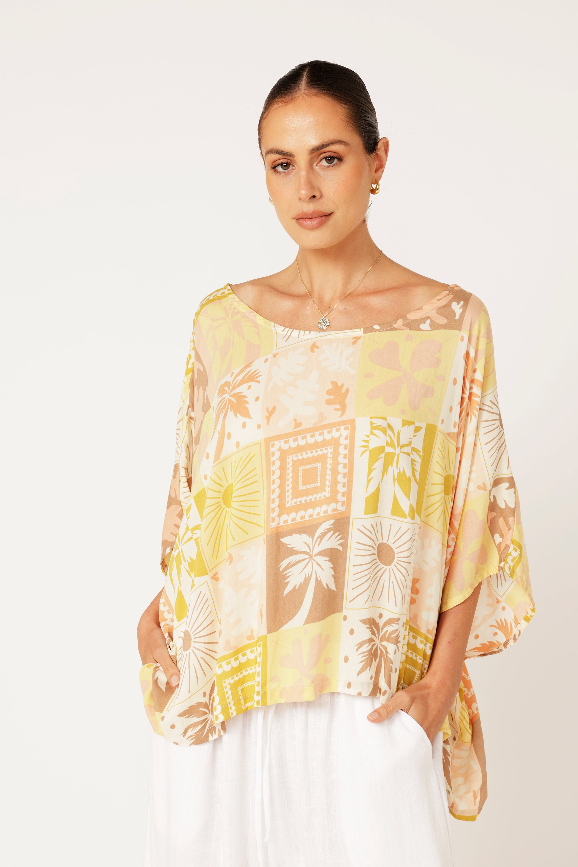 The Nat Top (Cropped) | Sunset Palm - Saffron Road